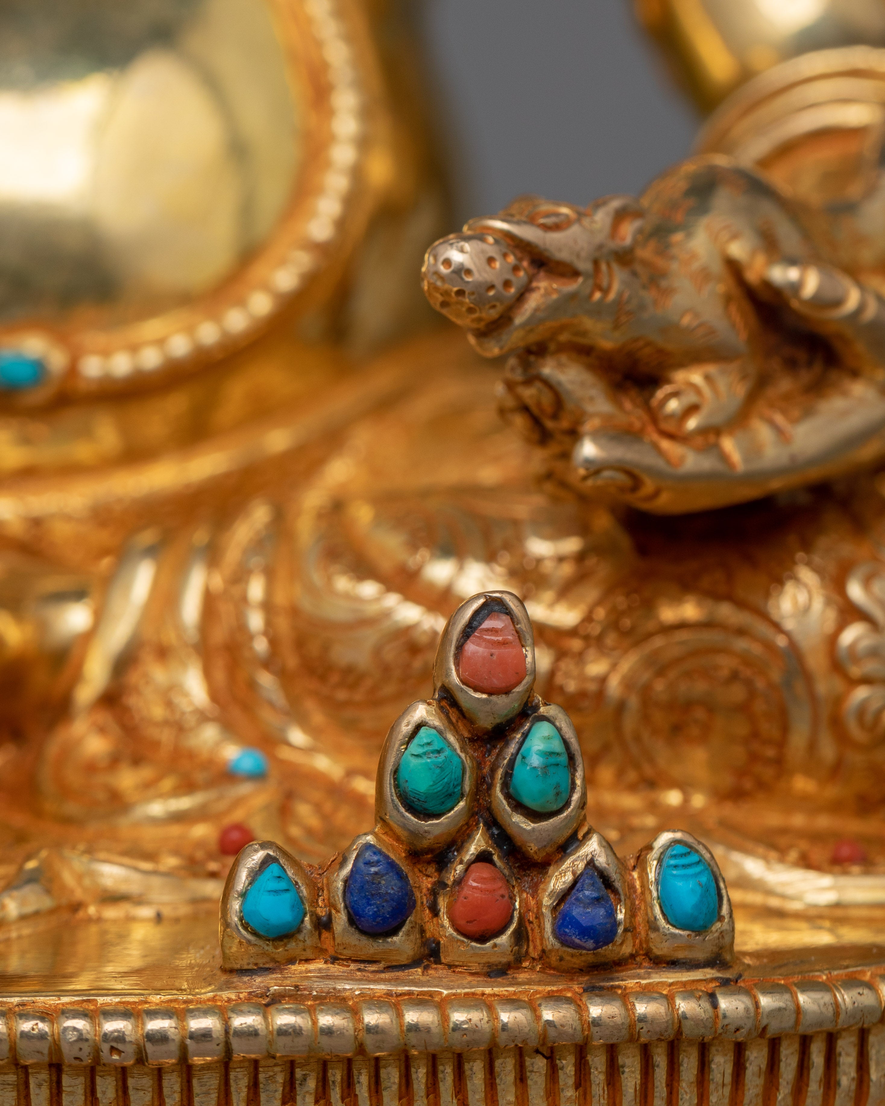 Sacred Dzambhala Statue Holding a Mongoose | Sculpture for Wealth and Spiritual Abundance