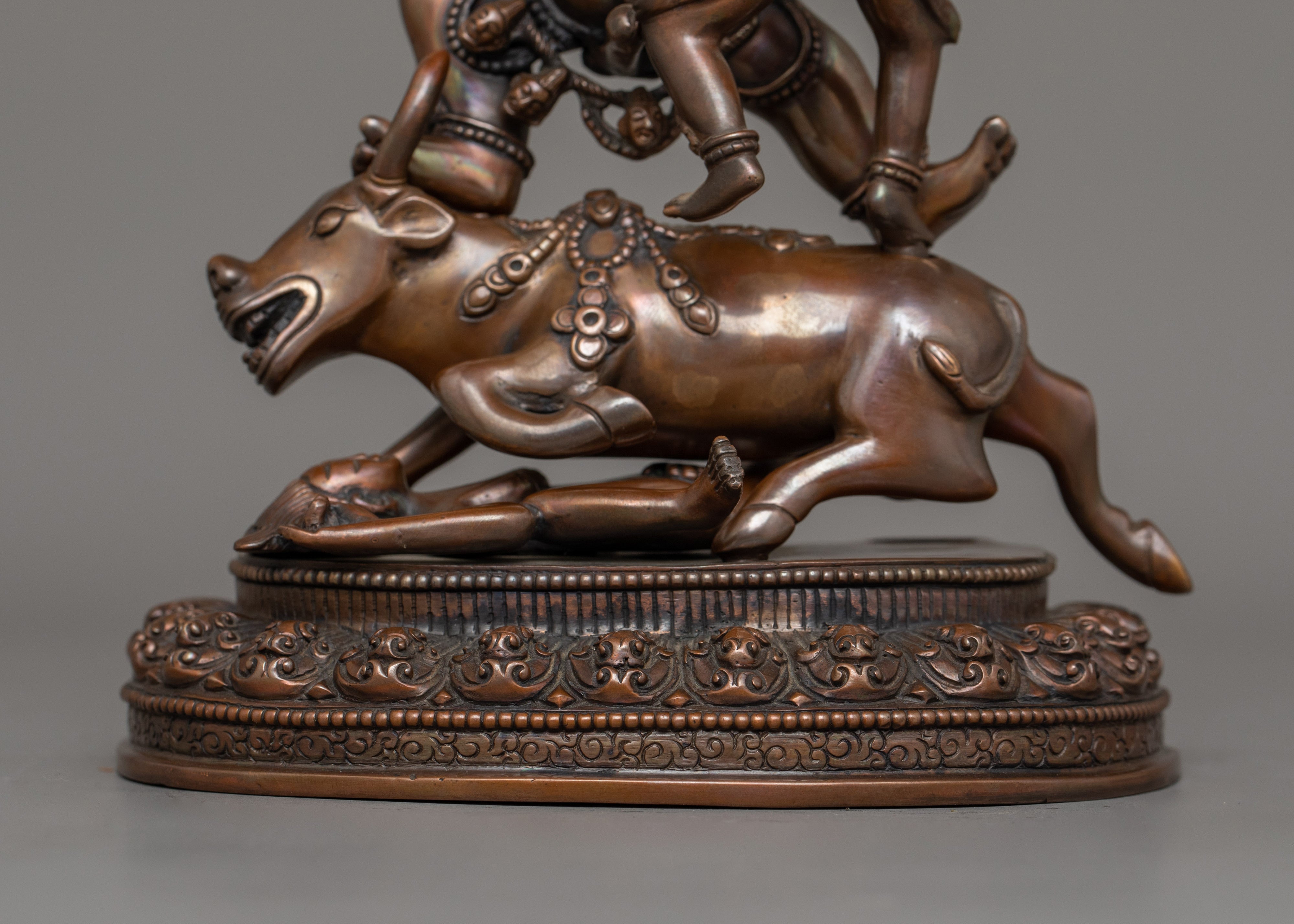 Buffalo Headed Deity Yama Sculpture | Wrathful Deity Revered in Vajrayana Buddhism