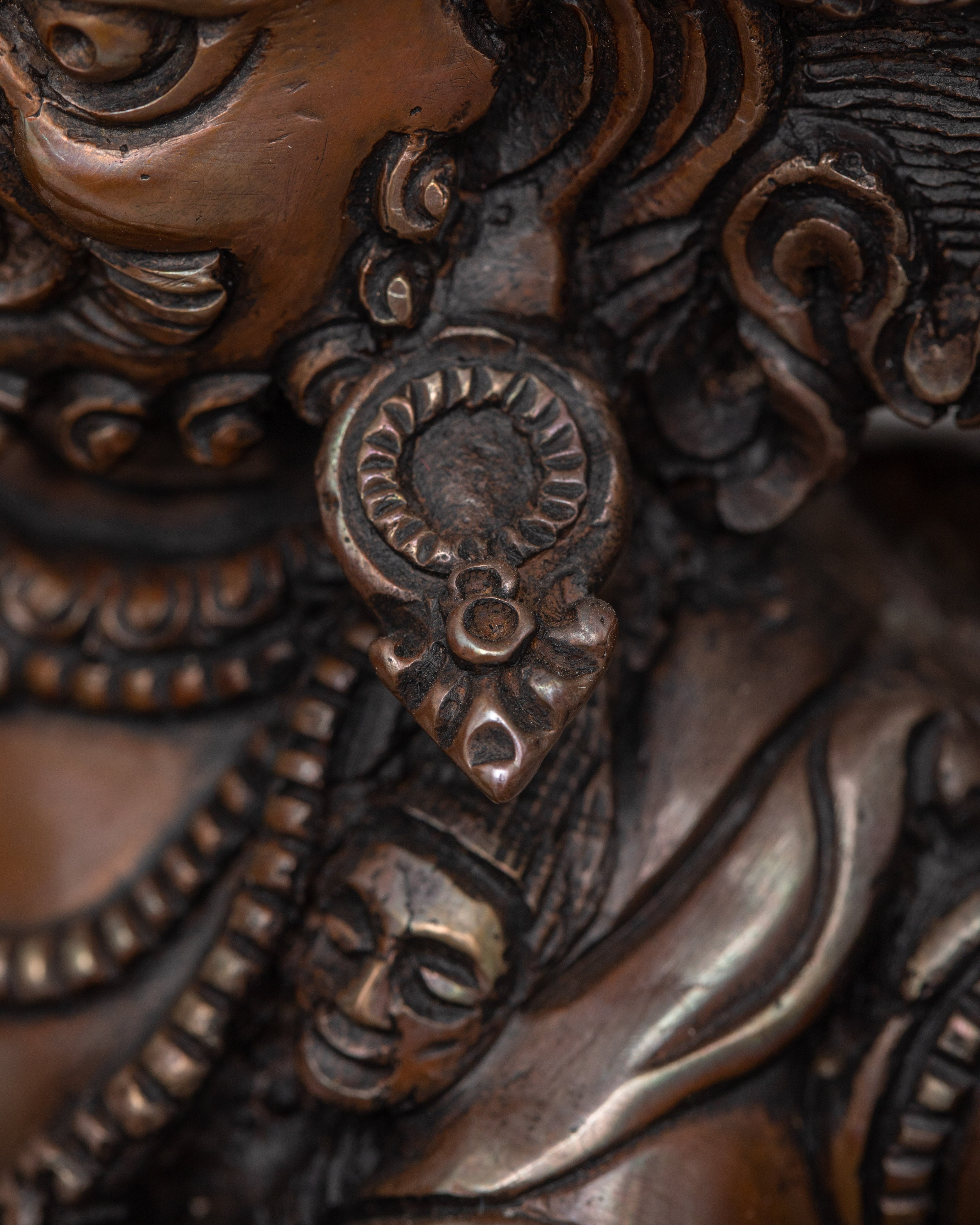 Oxidized Six-Armed Mahakala Himalayan Statue | The Fierce Guardian for Spiritual Protection