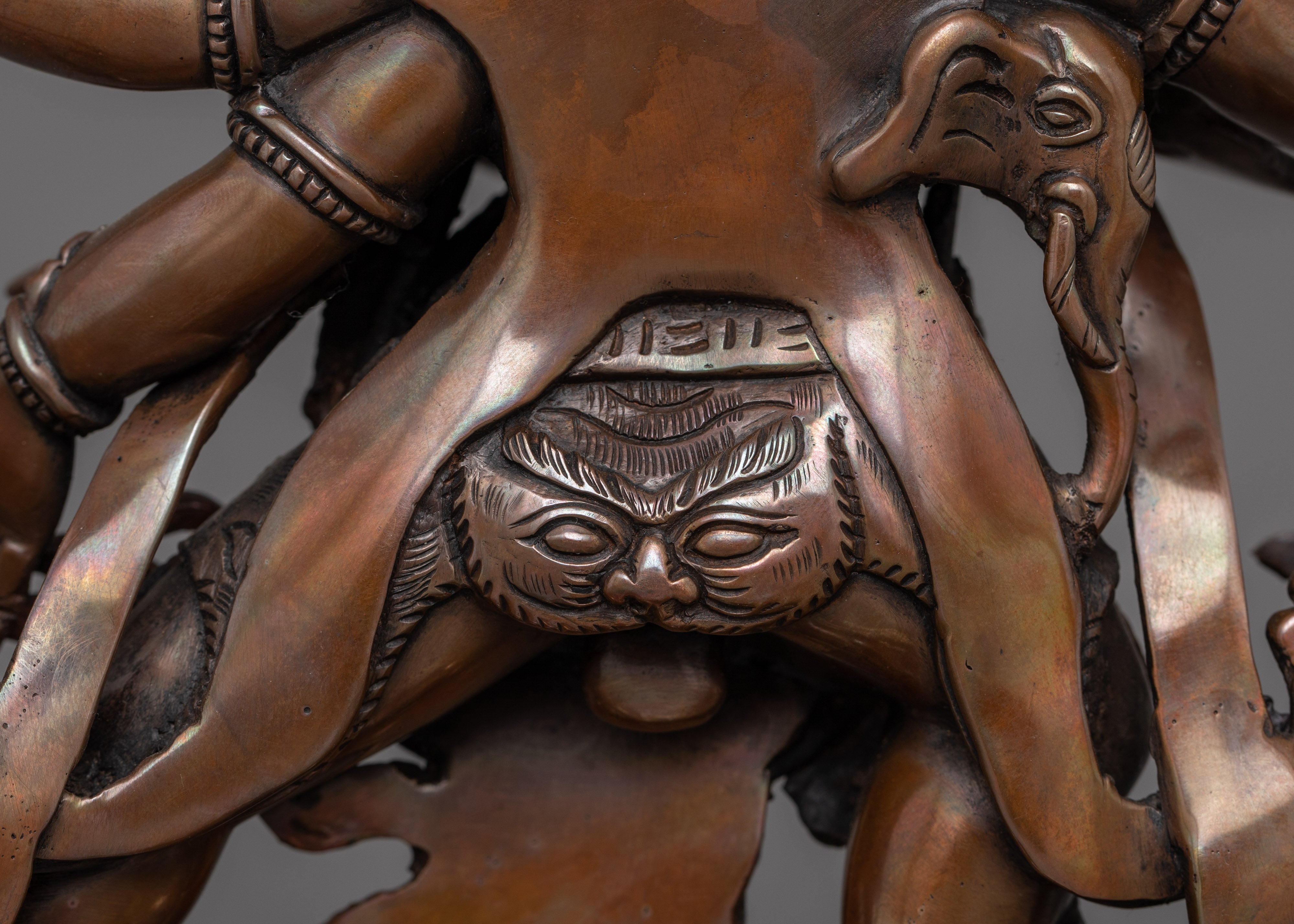 Oxidized Six-Armed Mahakala Himalayan Statue | The Fierce Guardian for Spiritual Protection