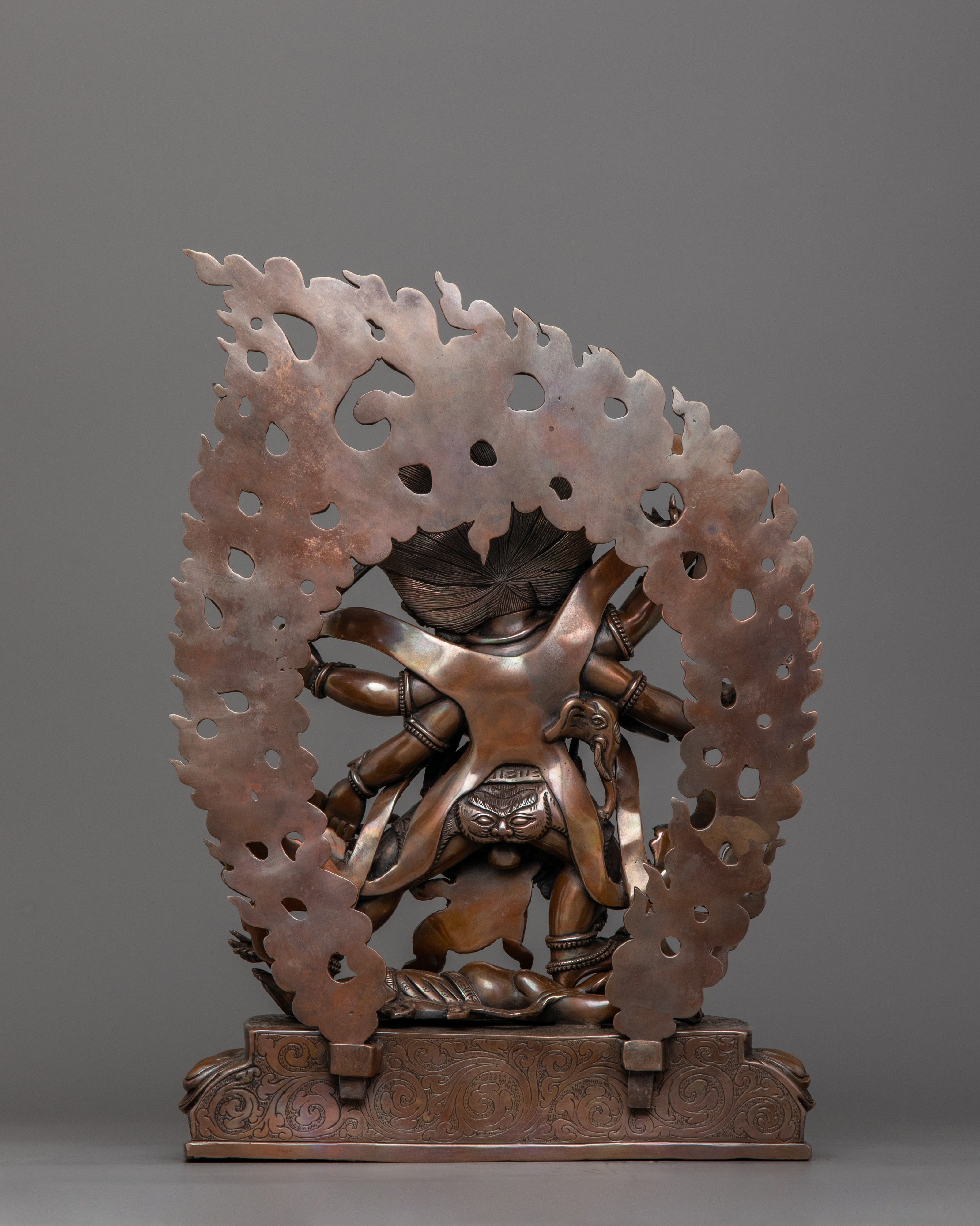Oxidized Six-Armed Mahakala Himalayan Statue | The Fierce Guardian for Spiritual Protection