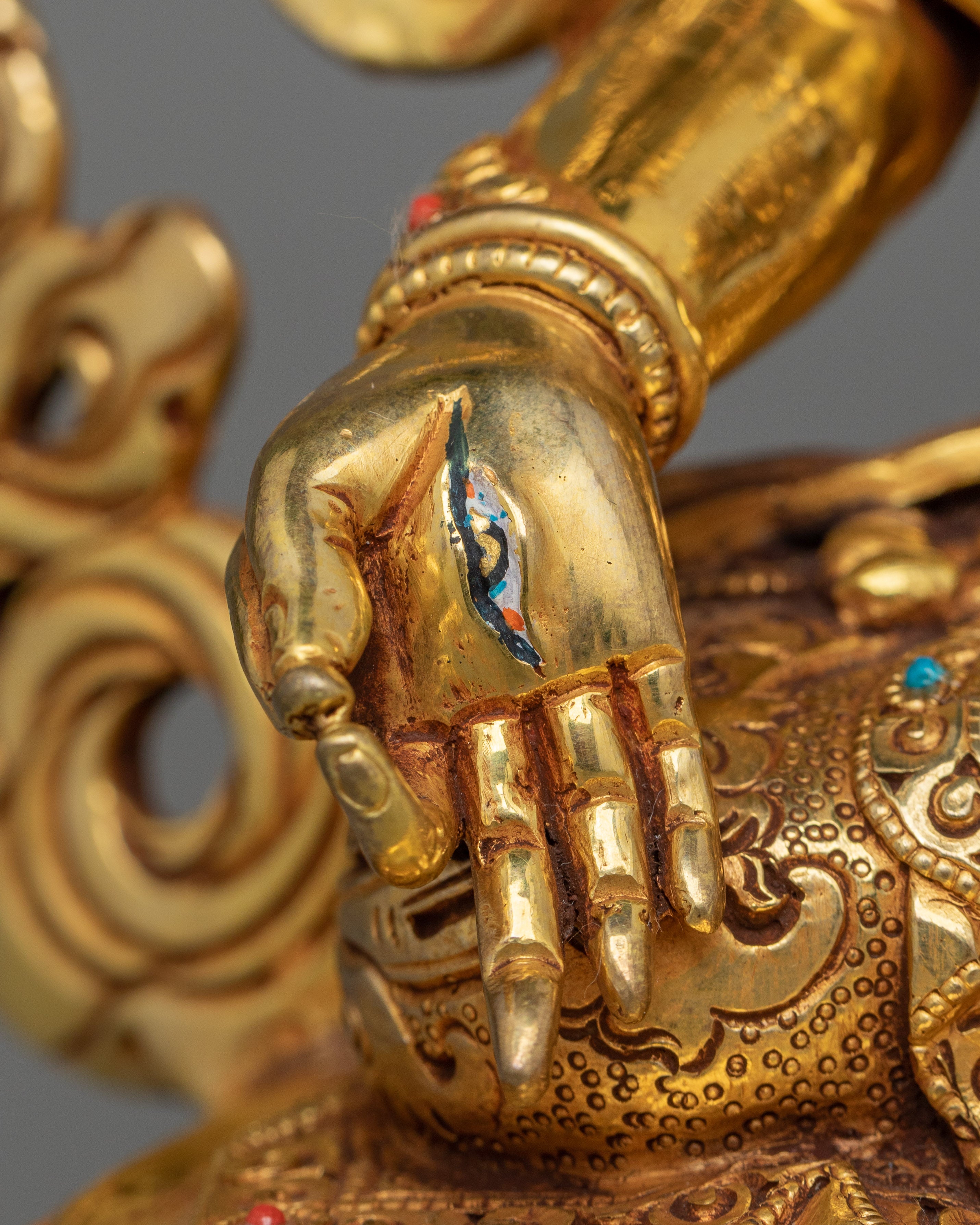 24K Gold Gilded White Tara Statue For Shrine | Symbol of Longevity and Enlightenment