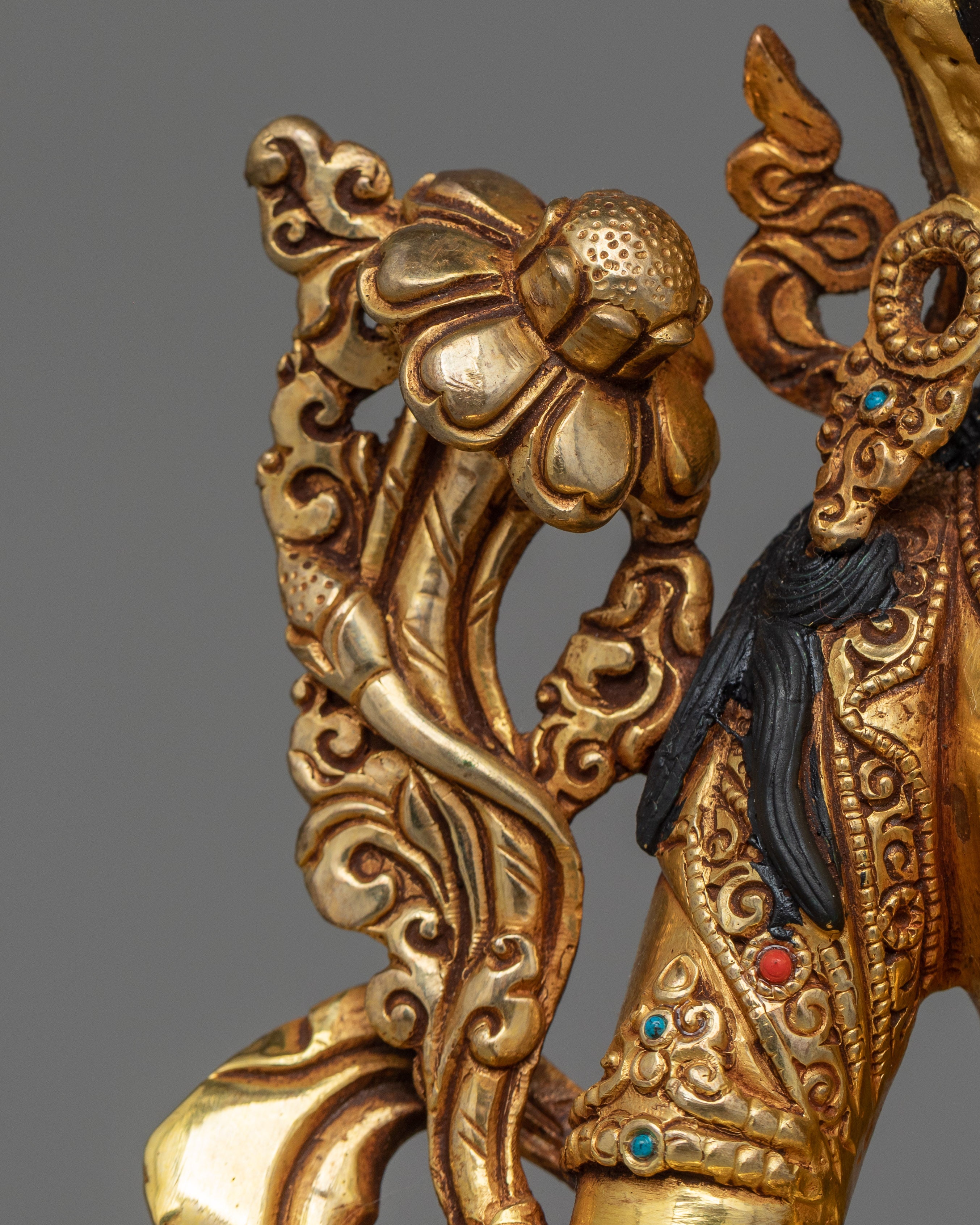 24K Gold Gilded White Tara Statue For Shrine | Symbol of Longevity and Enlightenment