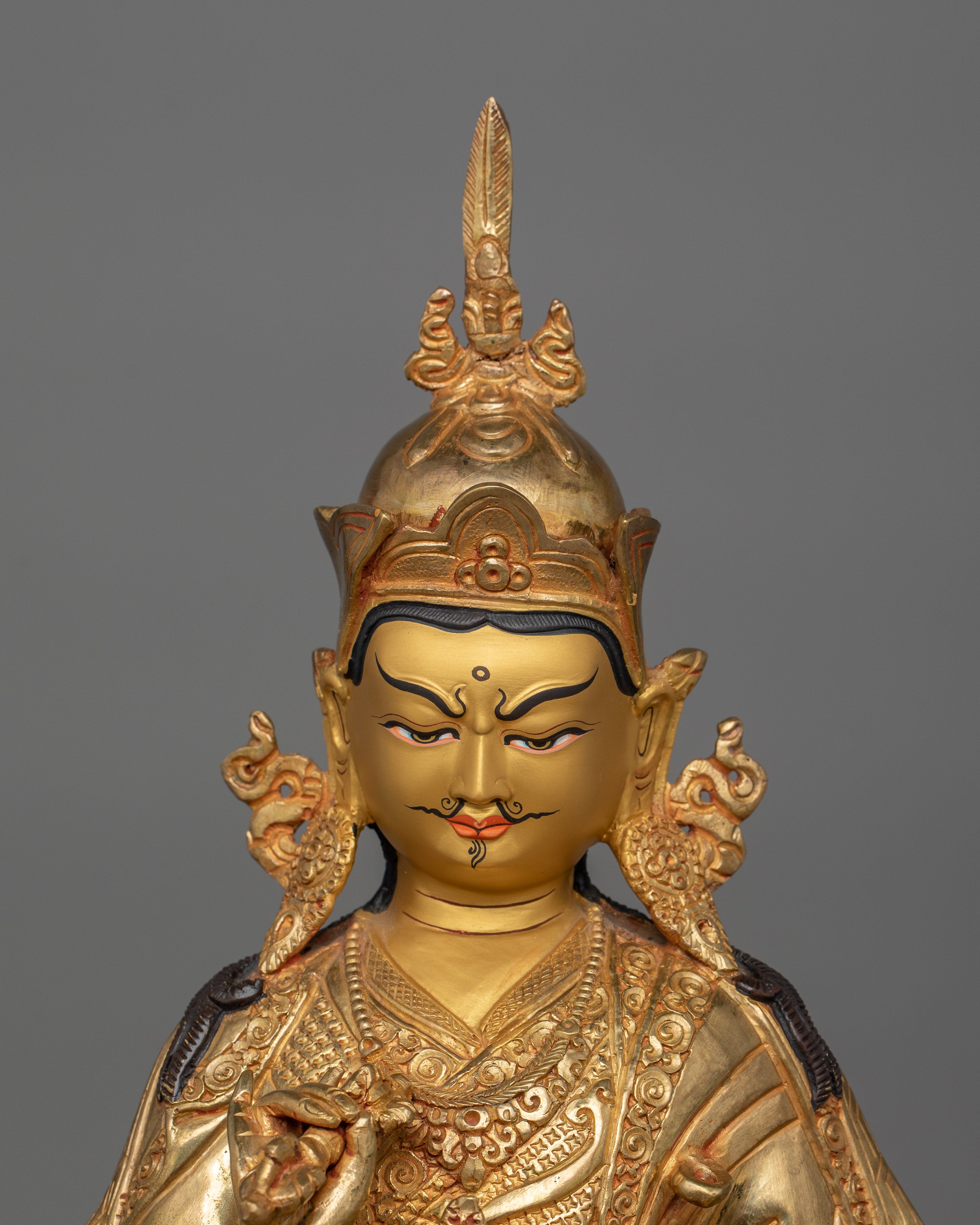 Tibetan Guru Tsyoke Dorje Statue | 24K Gold Gilded Religious Figurine