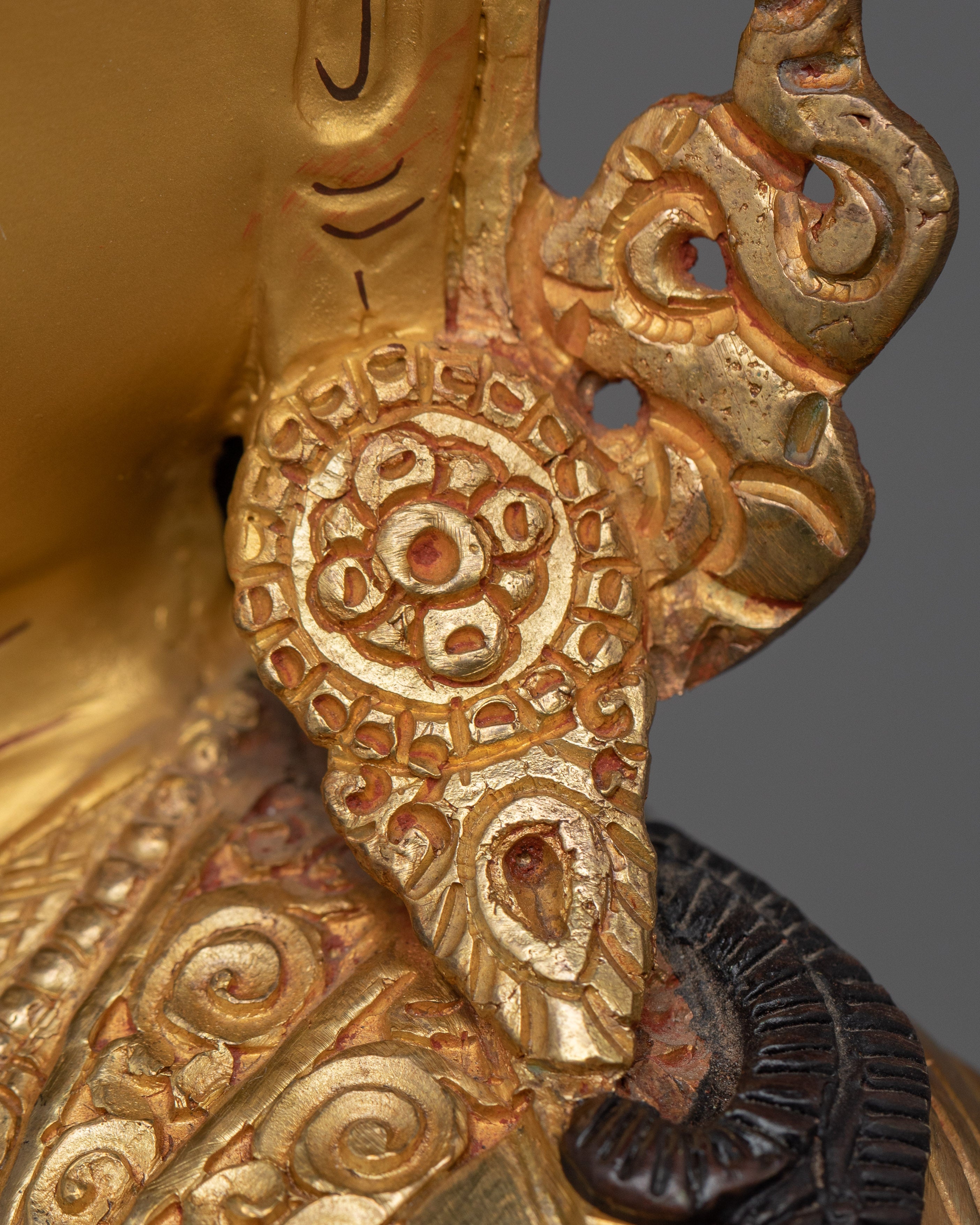 Tibetan Guru Tsyoke Dorje Statue | 24K Gold Gilded Religious Figurine