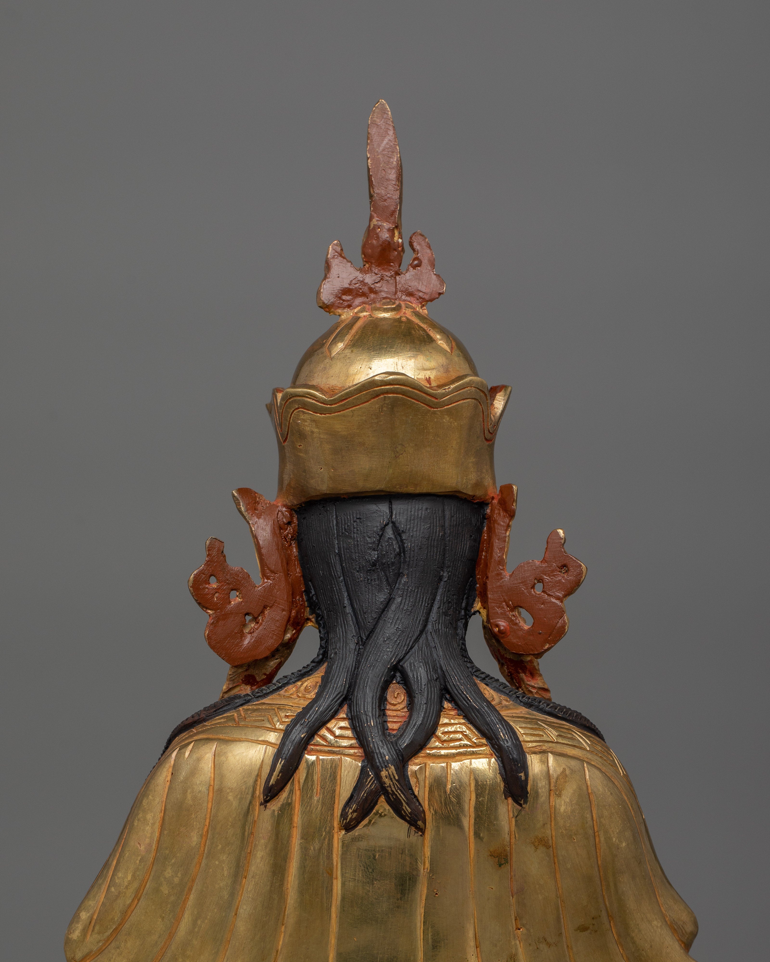 Tibetan Guru Tsyoke Dorje Statue | 24K Gold Gilded Religious Figurine