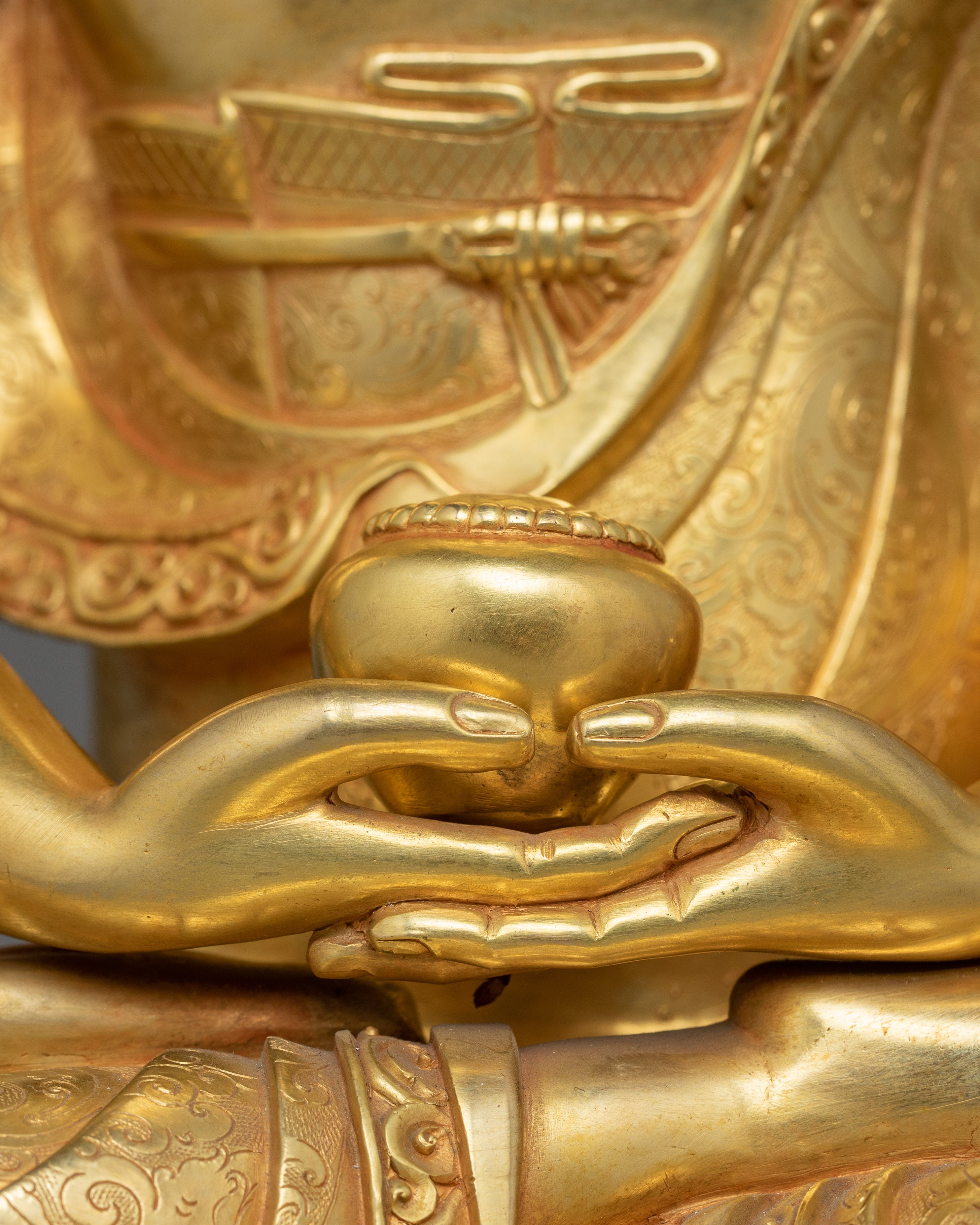 Dhyani Amitabha Buddha for Altar | 24K Gold-Gilded Buddhist Statue