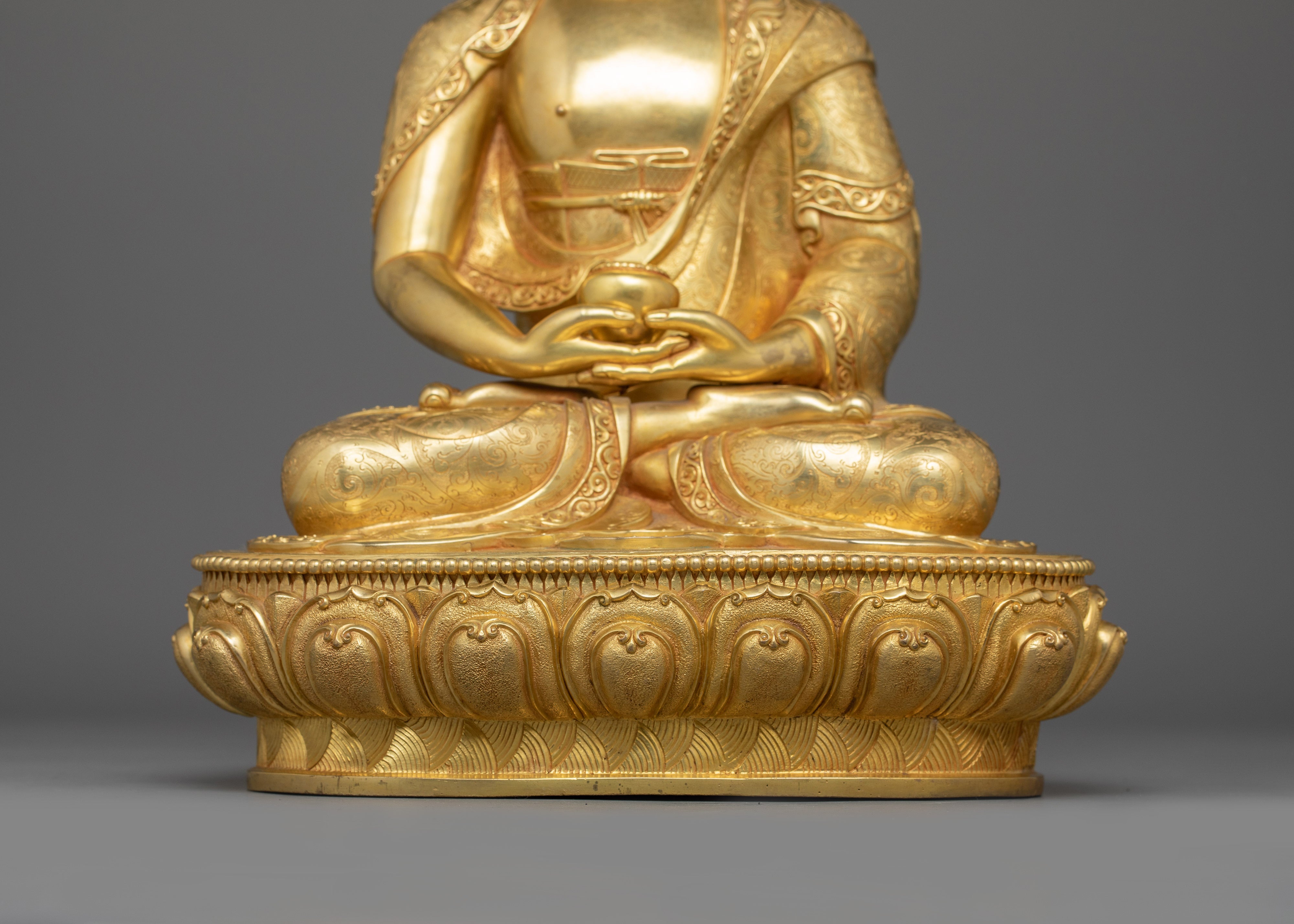 Dhyani Amitabha Buddha for Altar | 24K Gold-Gilded Buddhist Statue