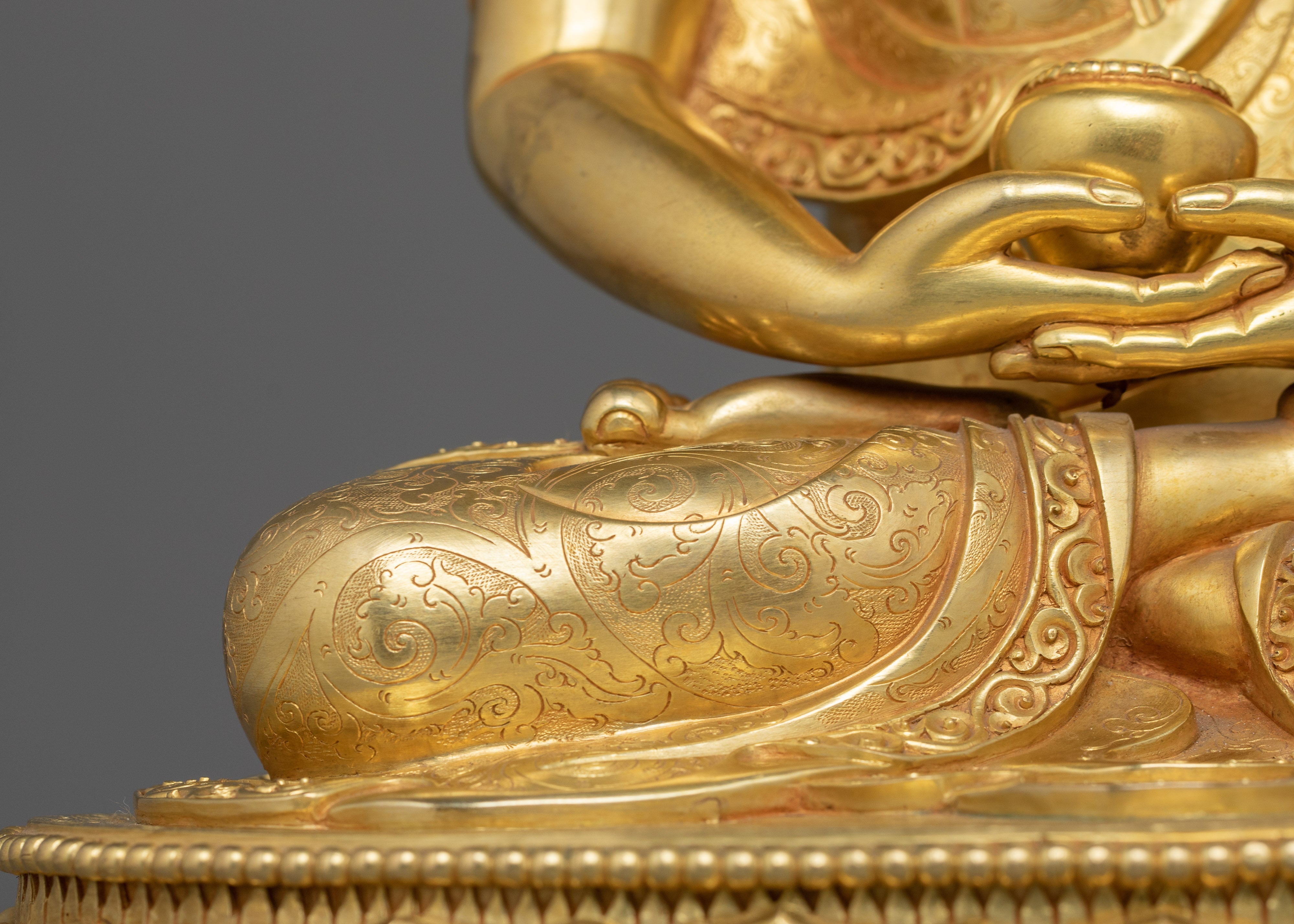 Dhyani Amitabha Buddha for Altar | 24K Gold-Gilded Buddhist Statue