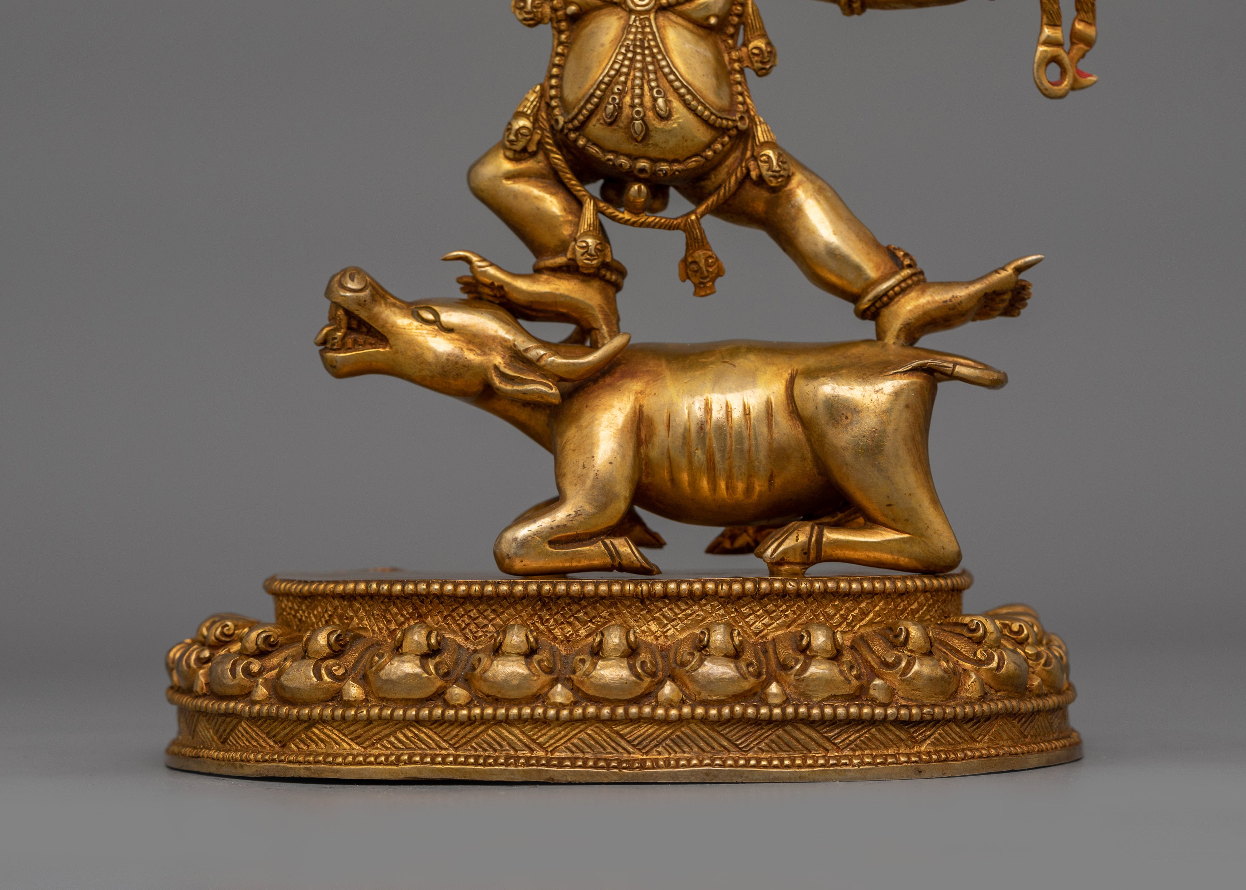 24K Gold Gilt Yama Dharmaraja Statue | Protector of Wisdom and Spiritual Strength