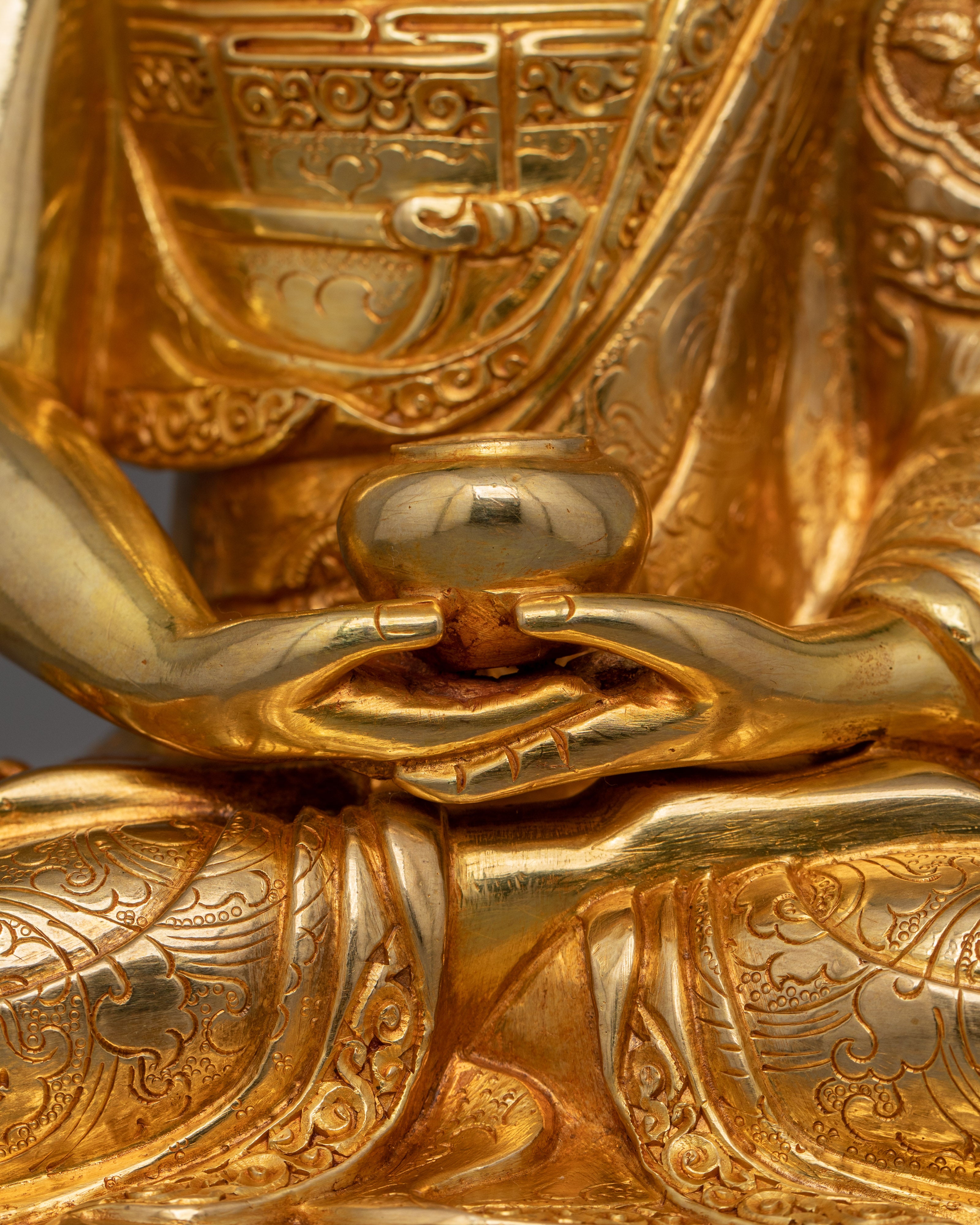 Hand-carved Amitabha Buddha Tibetan Deity | Buddha of Infinite Light Statue