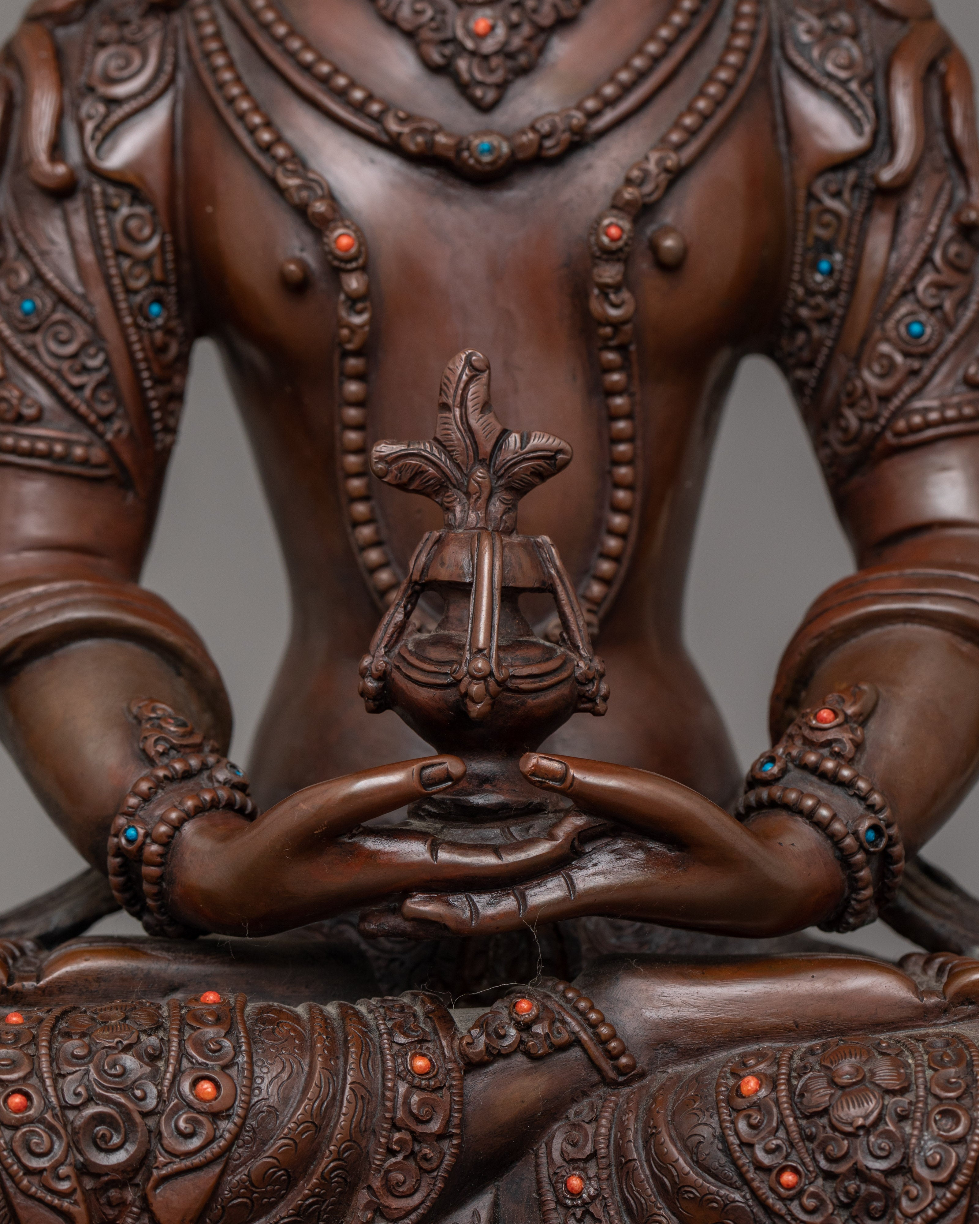 Buddha of Infinite Life Amitayus Statue | Enlightened Deity of Longevity Figurine