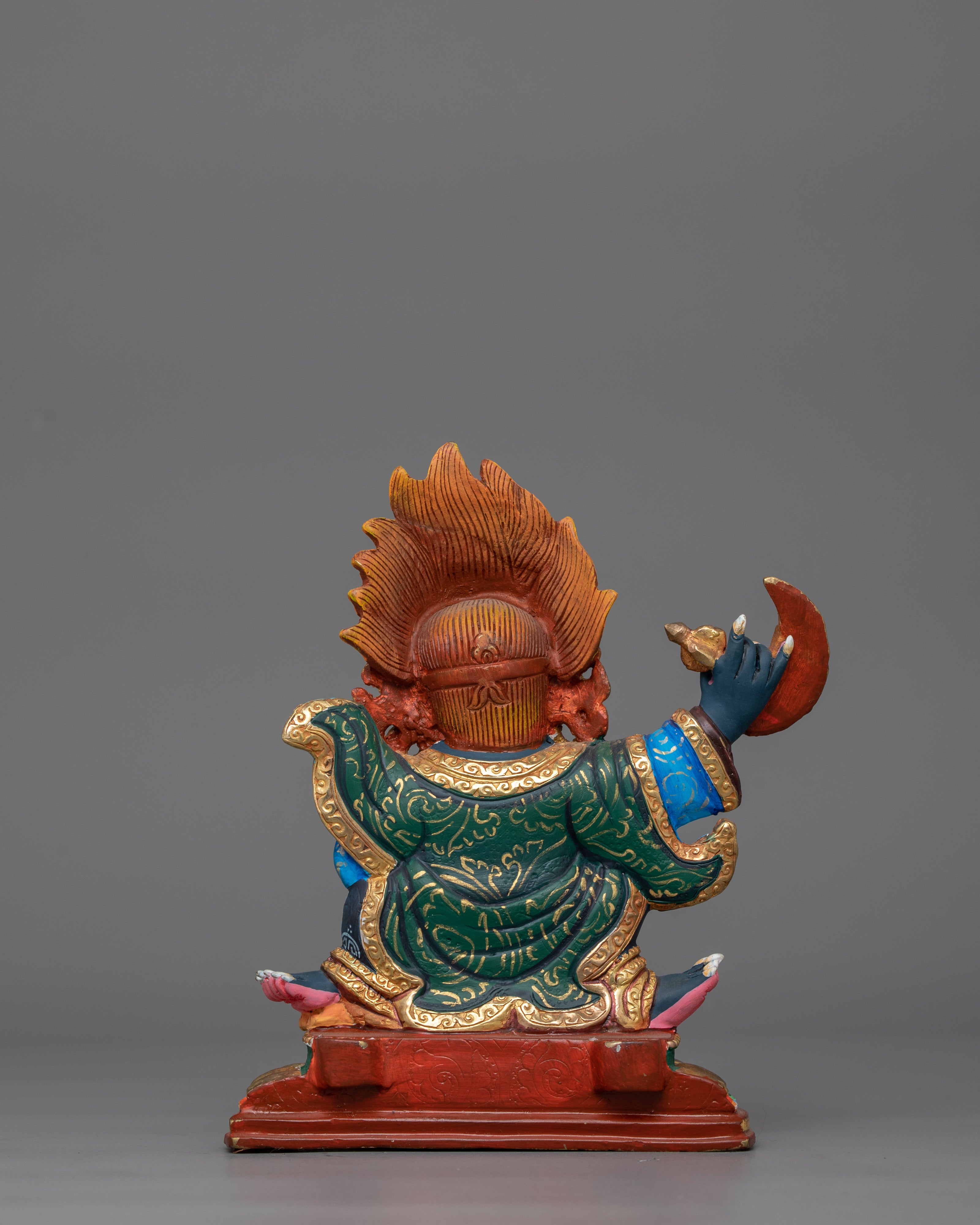 Mahakala Bernagchen Protector Deity Figurine | Tibetan Buddhism Sacred Art