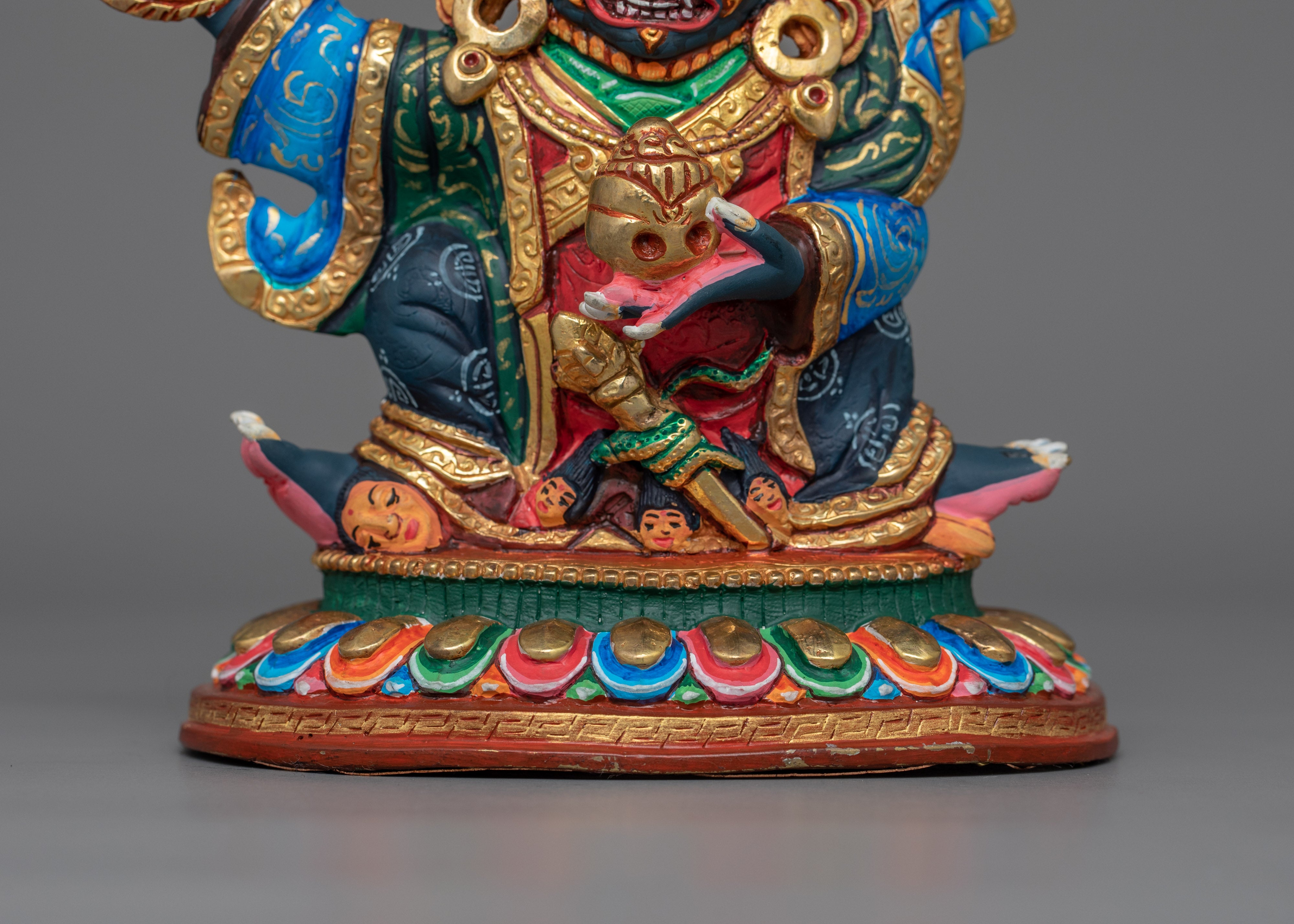 Mahakala Bernagchen Protector Deity Figurine | Tibetan Buddhism Sacred Art