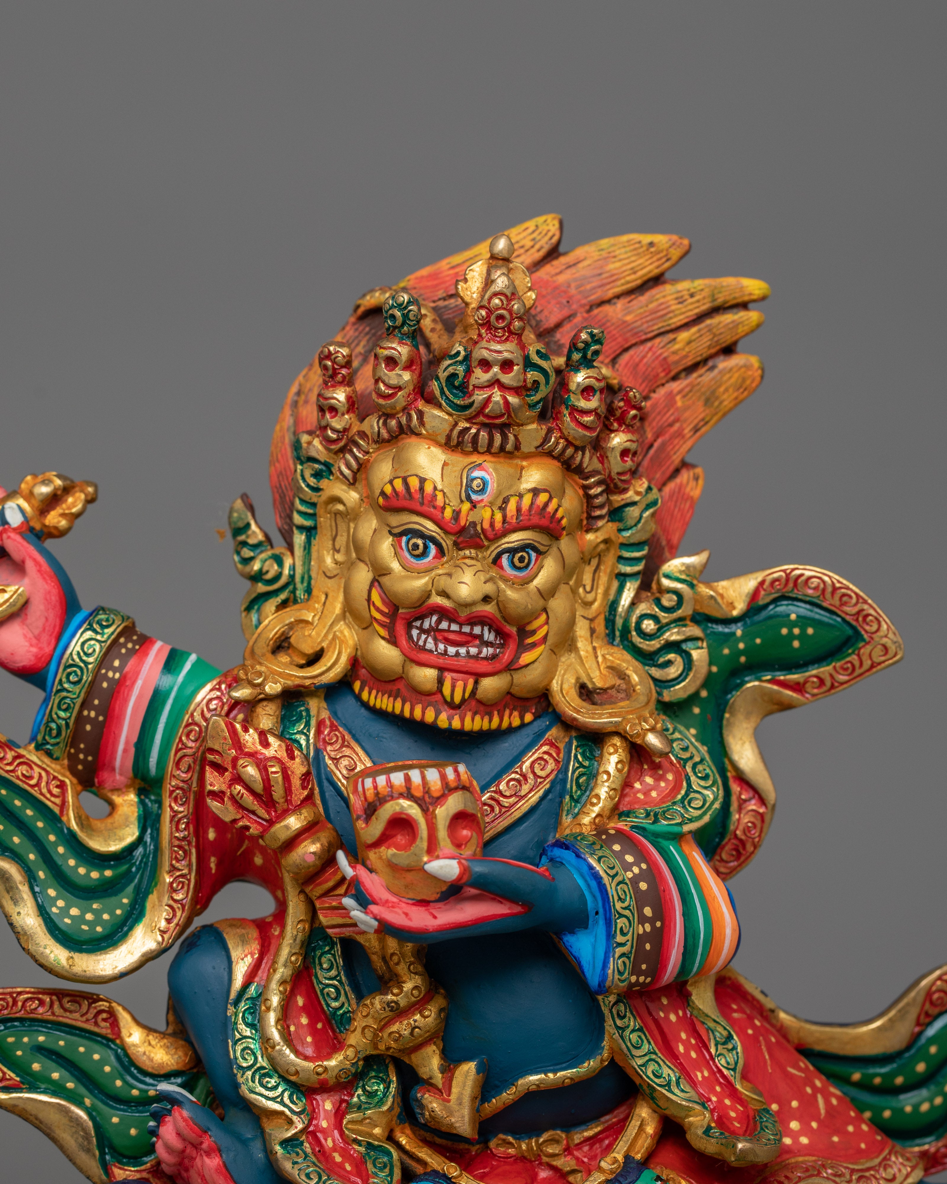 Mahakala Bernakchen Dharma Protector Sculpture | Spiritual Protection and Guidance