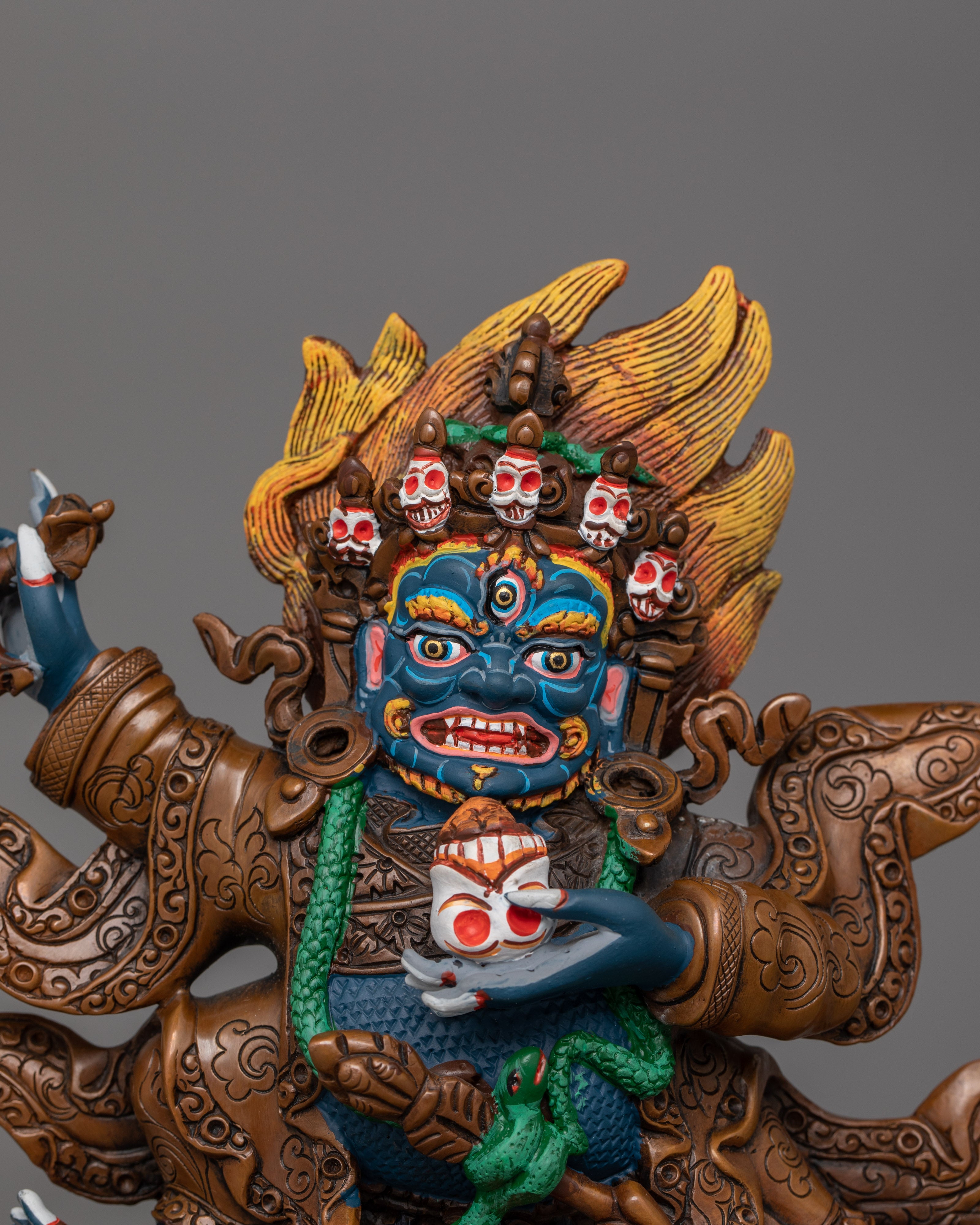 Mahakala Bernakchen Enlightened Protector Statue | Wrathful Deity Mahakala Artwork