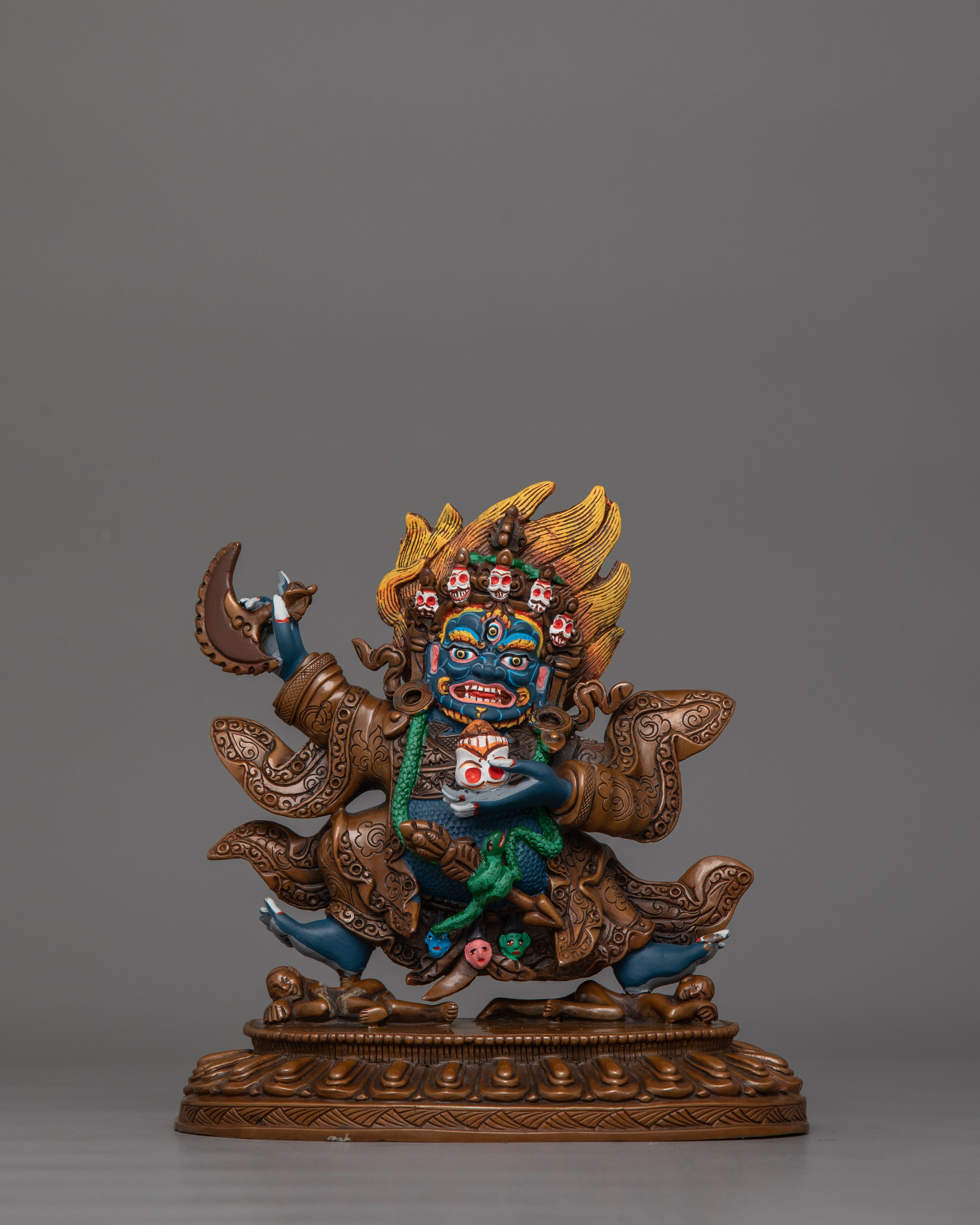 Mahakala Bernakchen Enlightened Protector Statue | Wrathful Deity Mahakala Artwork