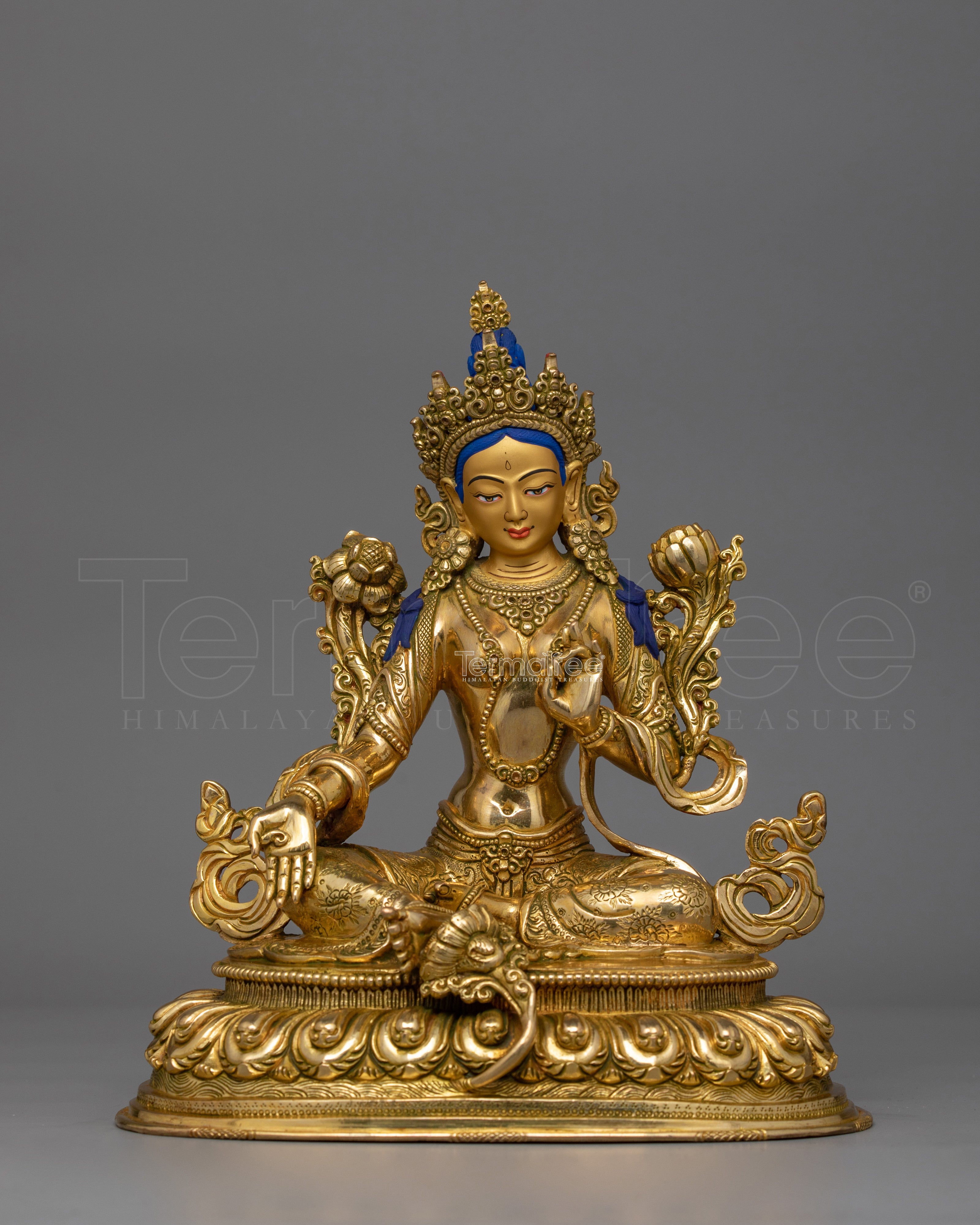 Buddhist Green Tara Enlightened Goddess | Deity of Compassion Female Buddha Figurine