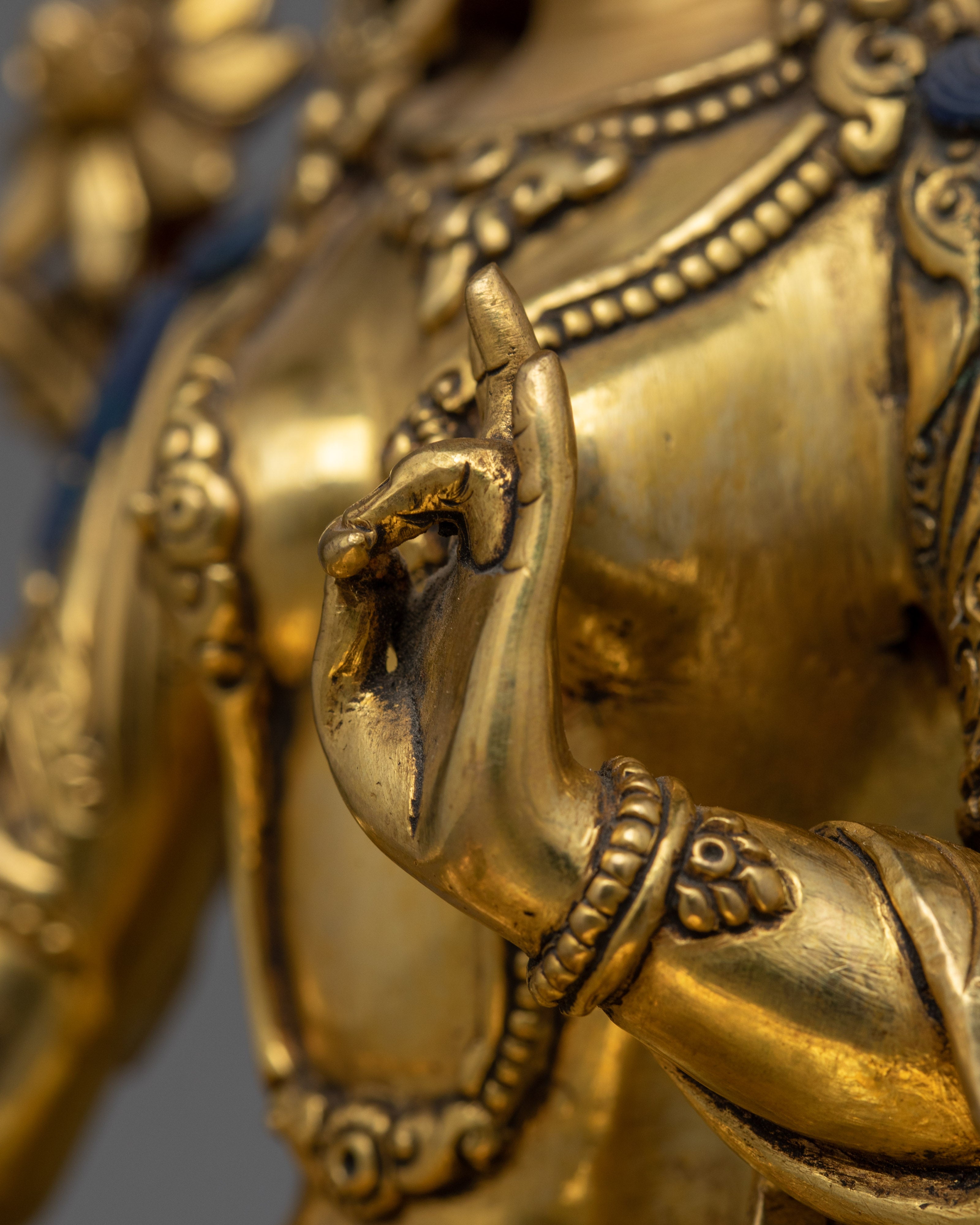 11 Inch Green Tara Buddhist Goddess Statue | Syamatara Goddess of Swift Protection