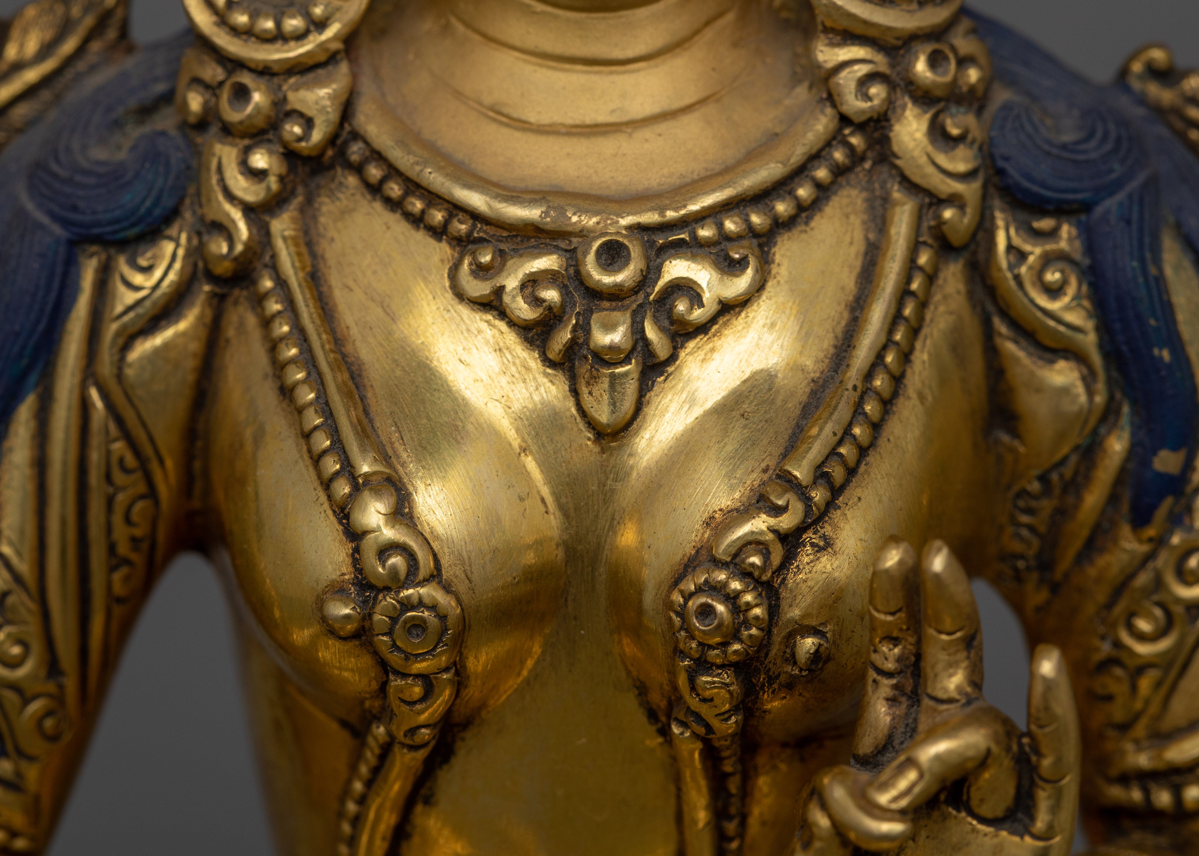 11 Inch Green Tara Buddhist Goddess Statue | Syamatara Goddess of Swift Protection