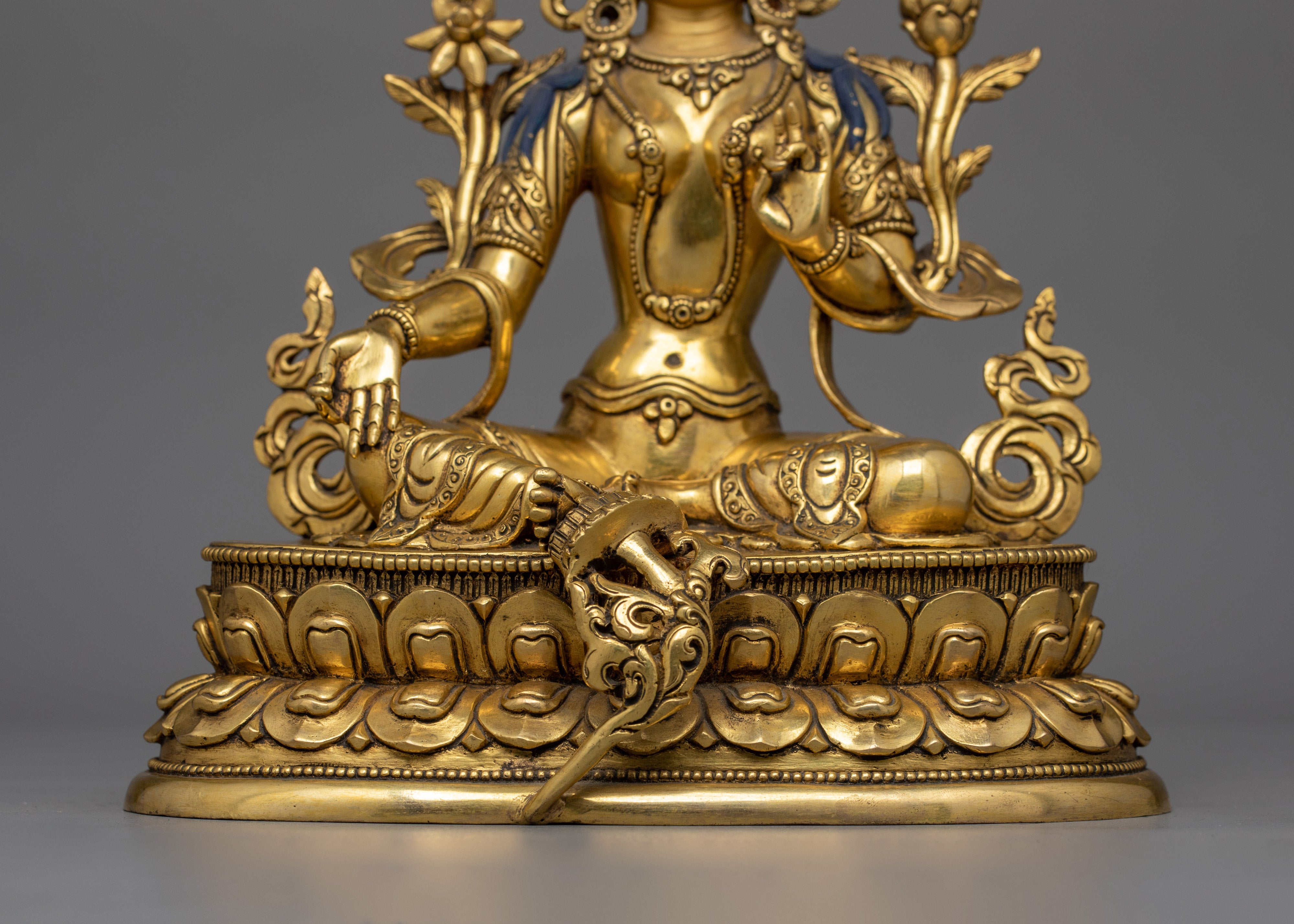 11 Inch Green Tara Buddhist Goddess Statue | Syamatara Goddess of Swift Protection