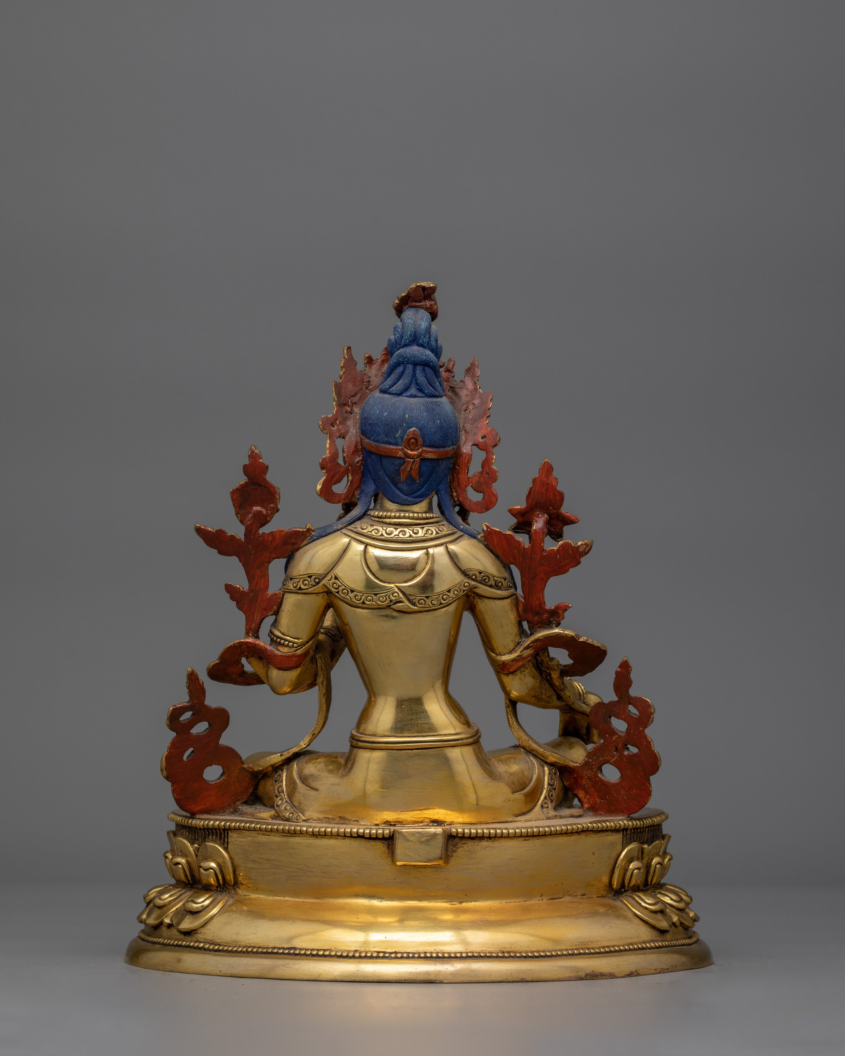 11 Inch Green Tara Buddhist Goddess Statue | Syamatara Goddess of Swift Protection