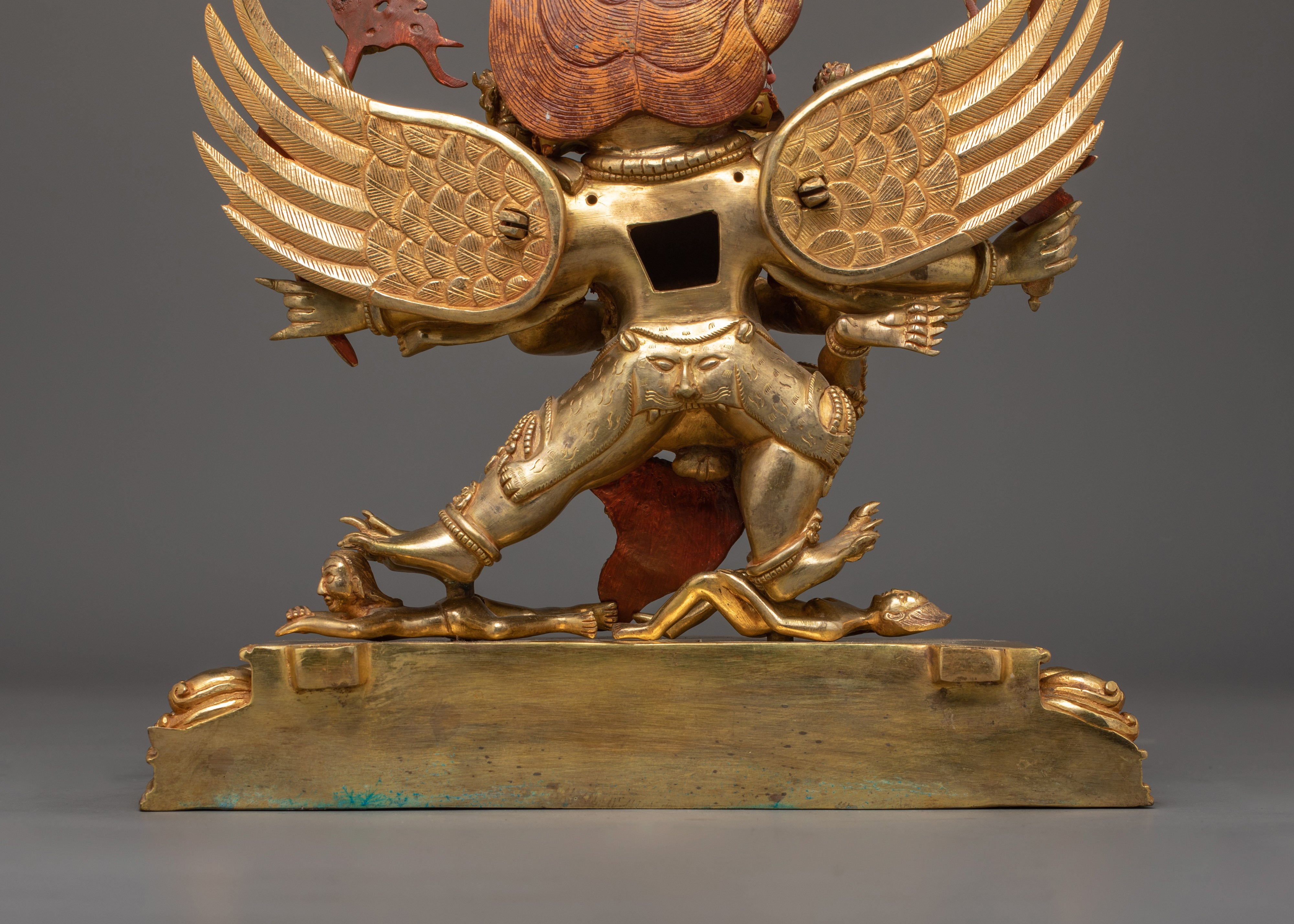 24K Gold Gilded Hayagriva Sculpture | Handcrafted Wrathful Protector Figurine