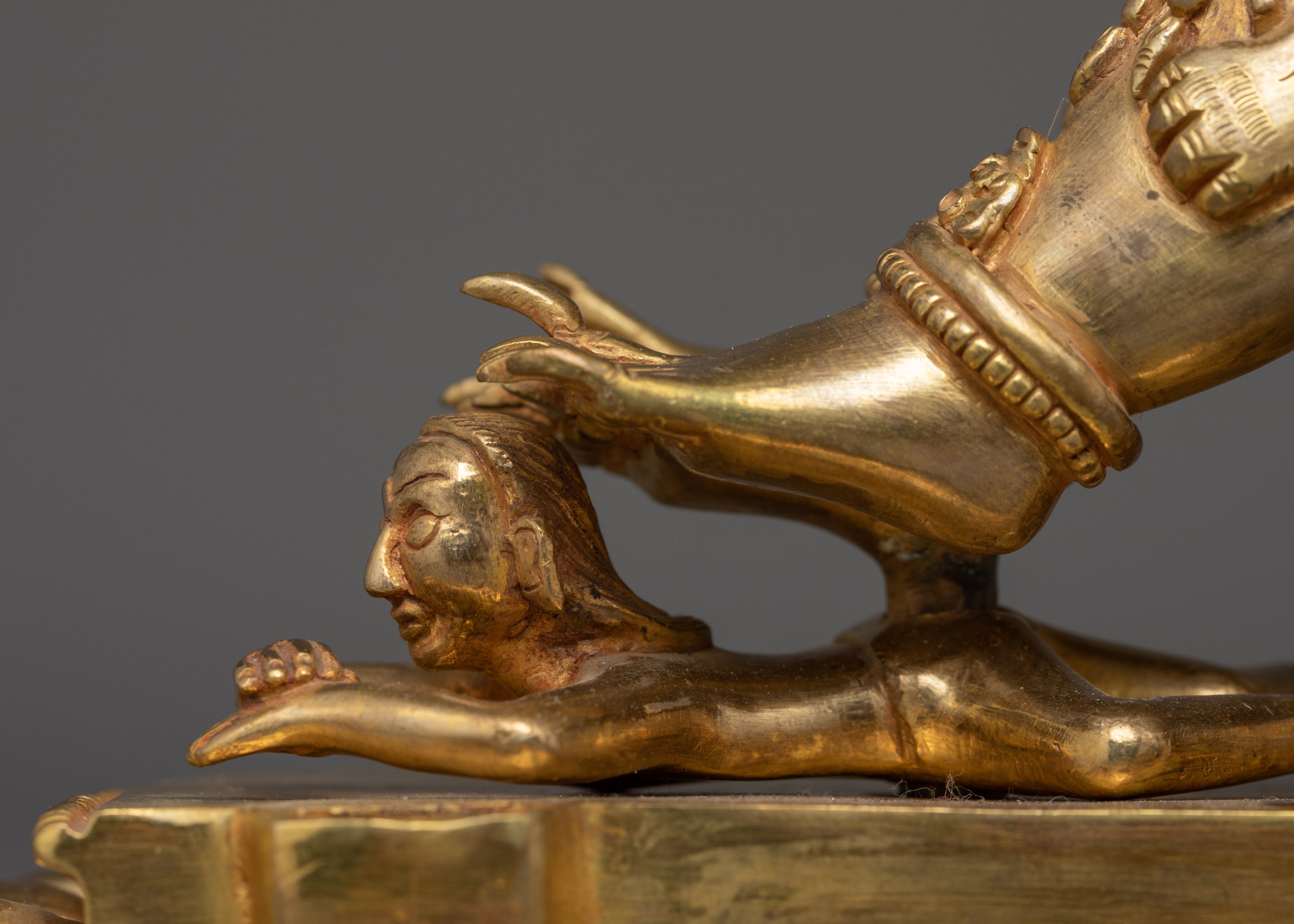 24K Gold Gilded Hayagriva Sculpture | Handcrafted Wrathful Protector Figurine