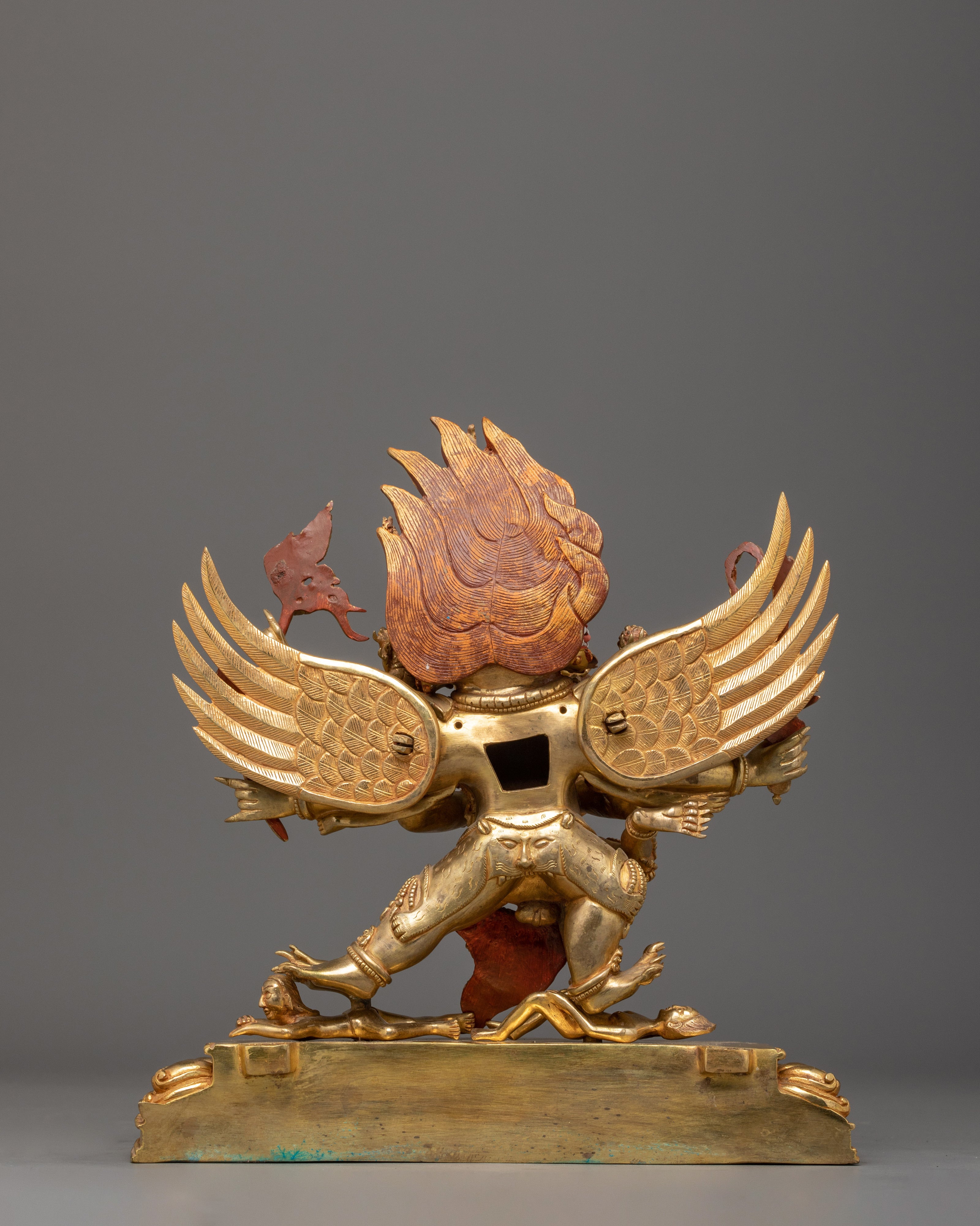 24K Gold Gilded Hayagriva Sculpture | Handcrafted Wrathful Protector Figurine