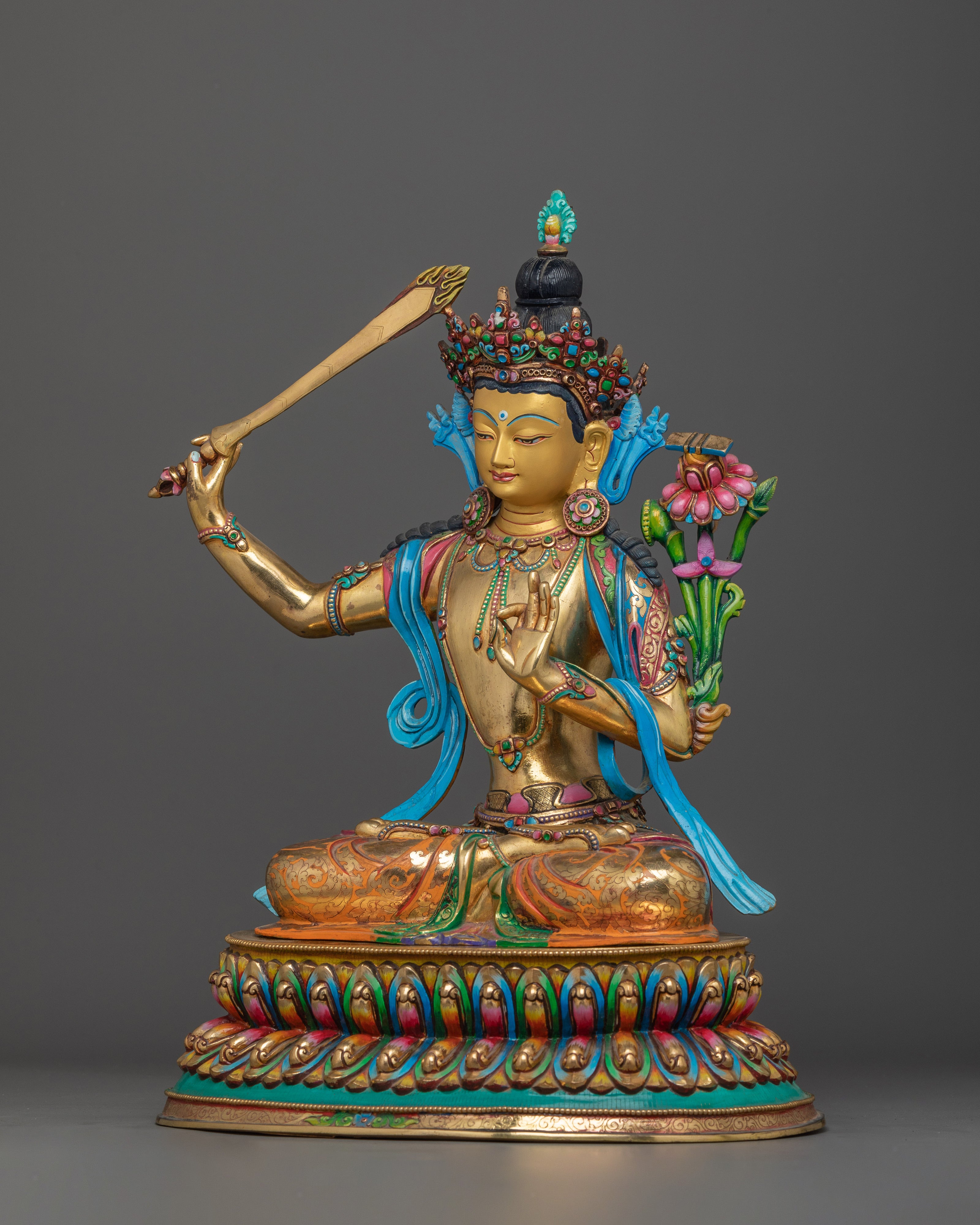 Manjushri Bodhisattva of Insightful Wisdom Statue | Spiritual Figure for Meditation