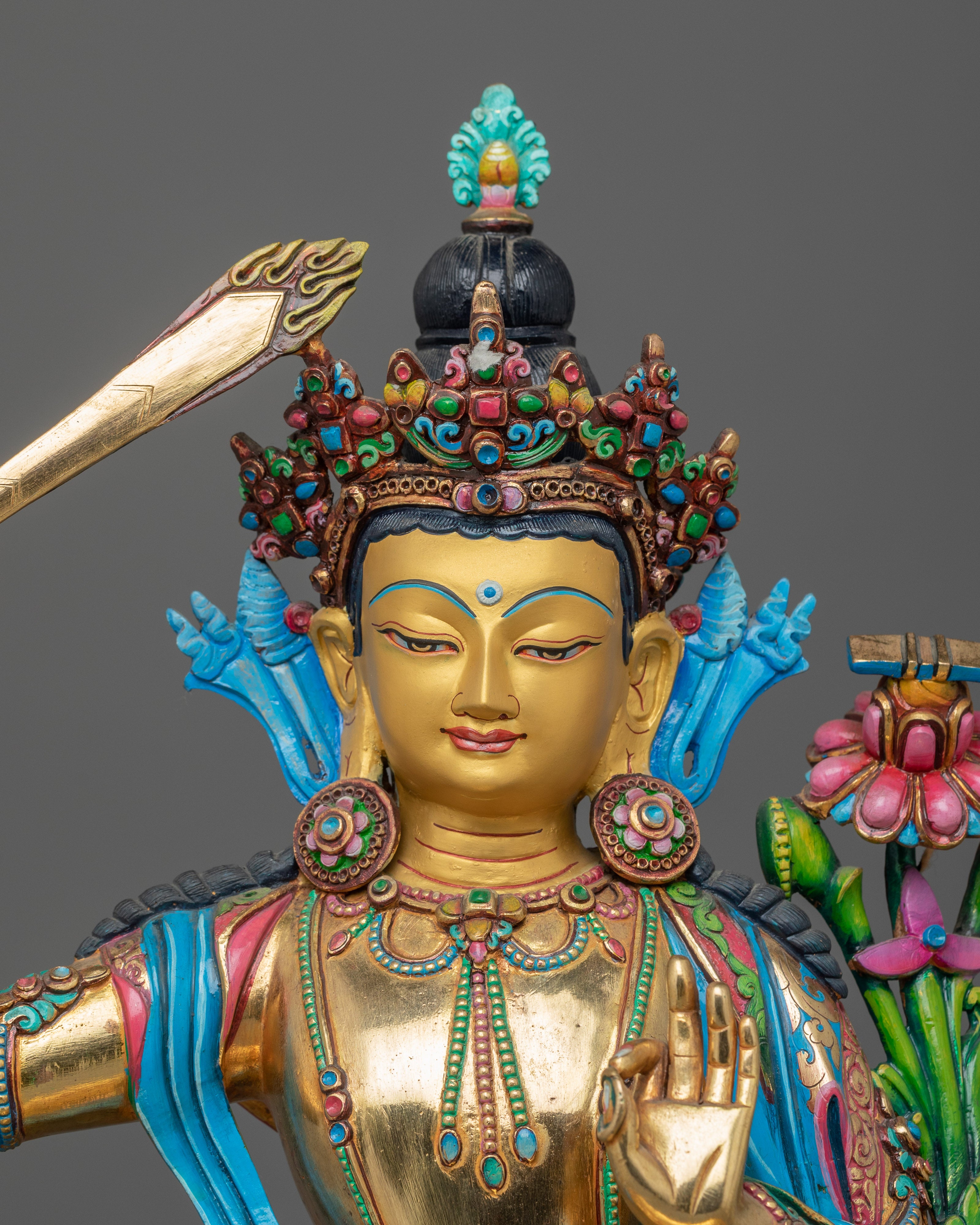 Manjushri Bodhisattva of Insightful Wisdom Statue | Spiritual Figure for Meditation