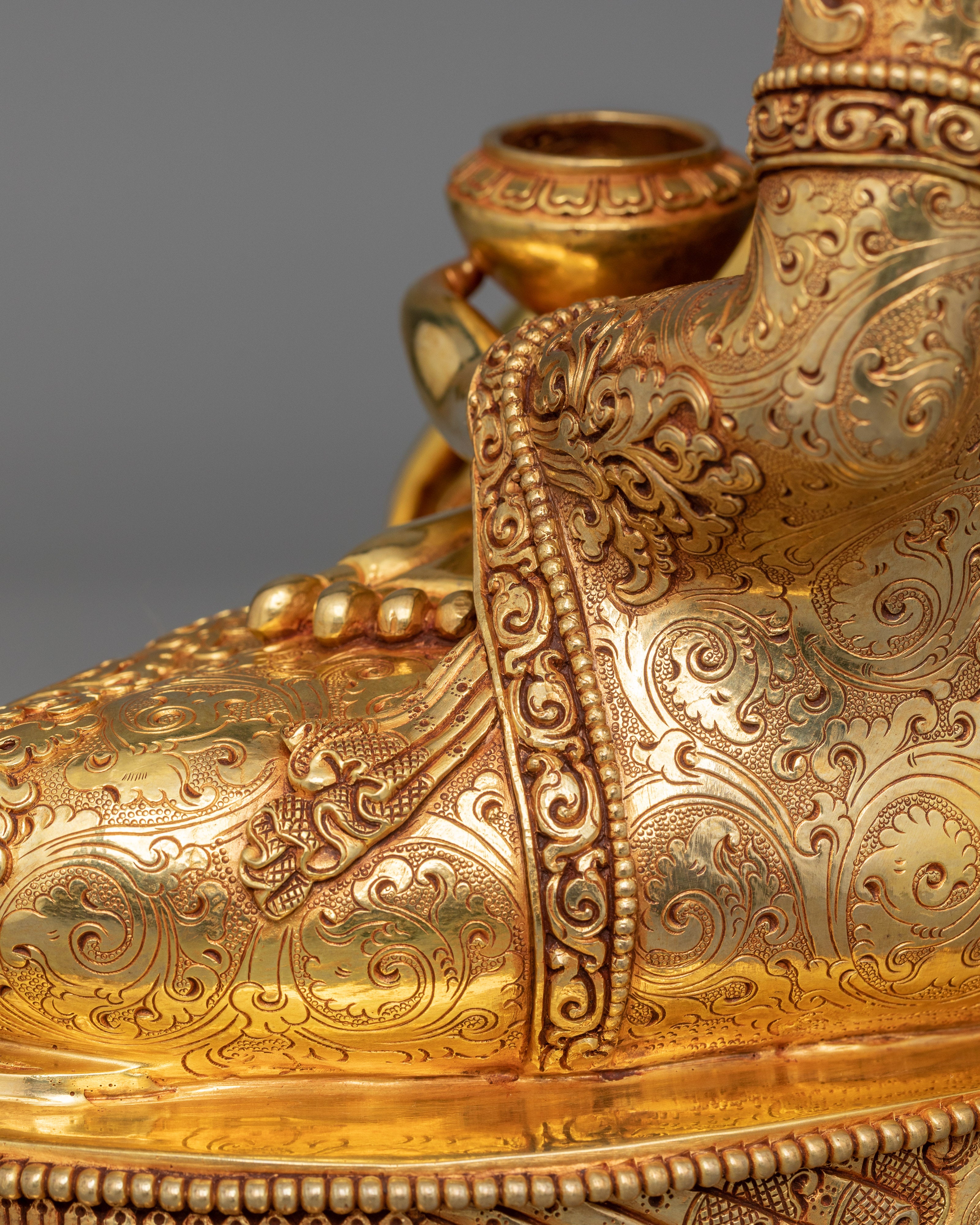 15.7 Inch Shakyamuni Buddha Statue | Handmade 24k Gold Gilded The Enlightened Sage