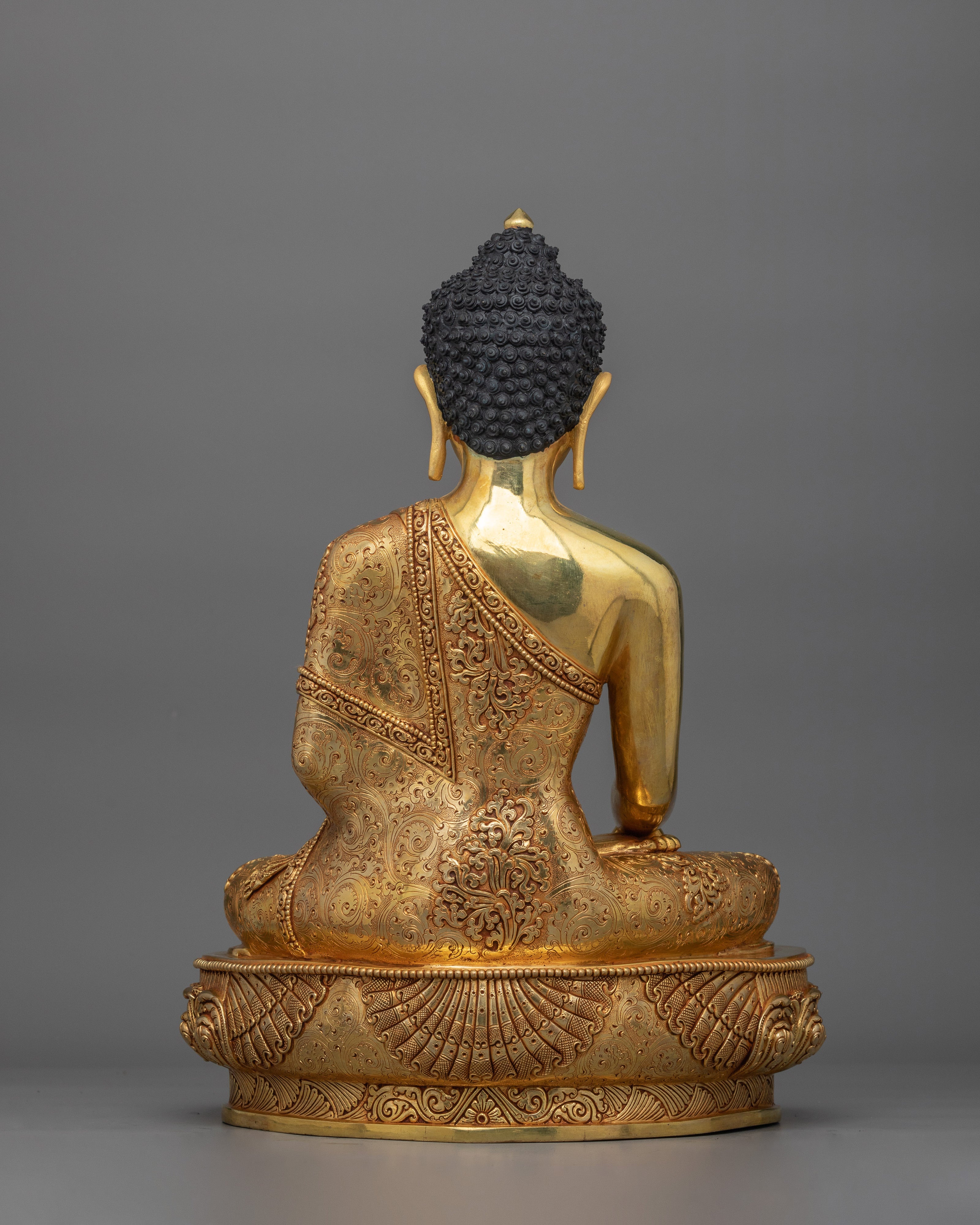 15.7 Inch Shakyamuni Buddha Statue | Handmade 24k Gold Gilded The Enlightened Sage
