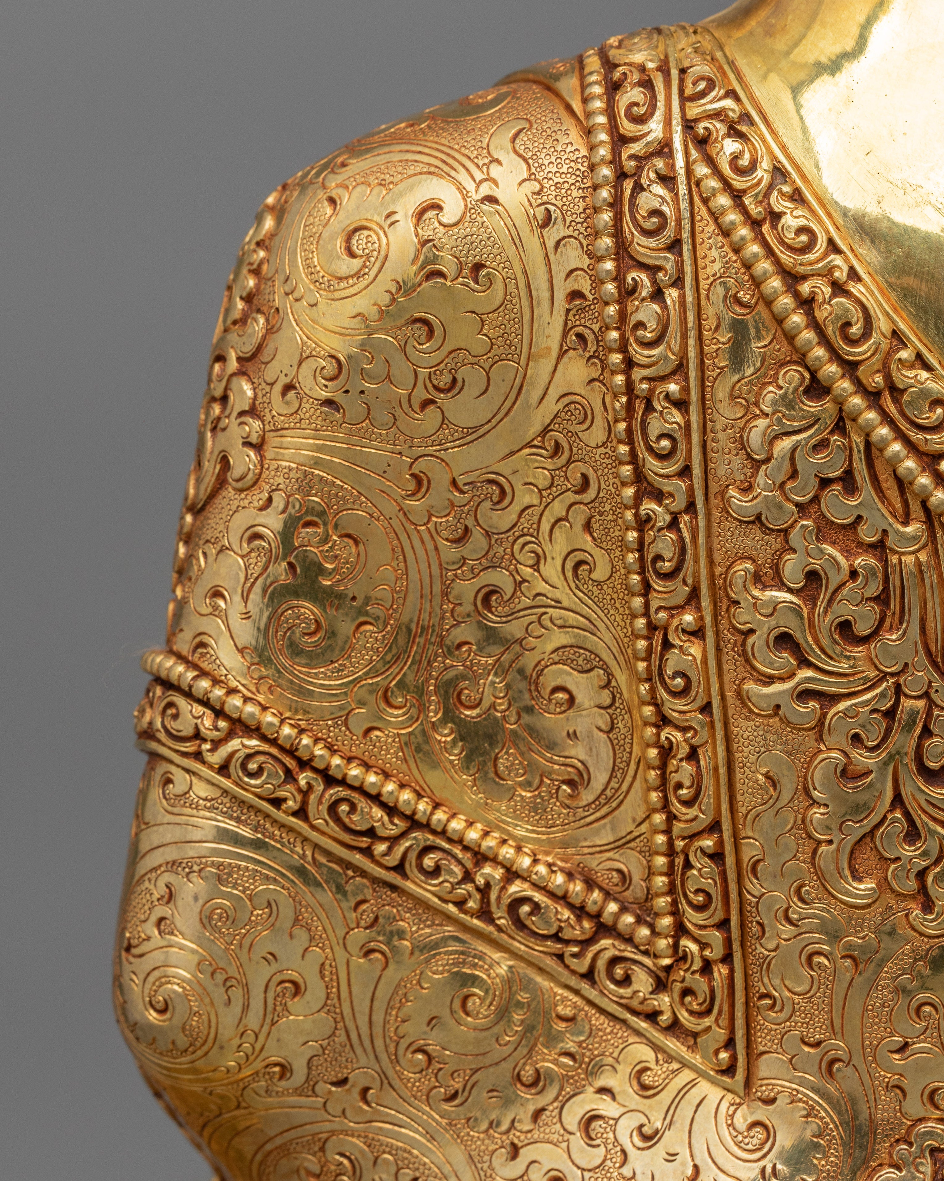 15.7 Inch Shakyamuni Buddha Statue | Handmade 24k Gold Gilded The Enlightened Sage