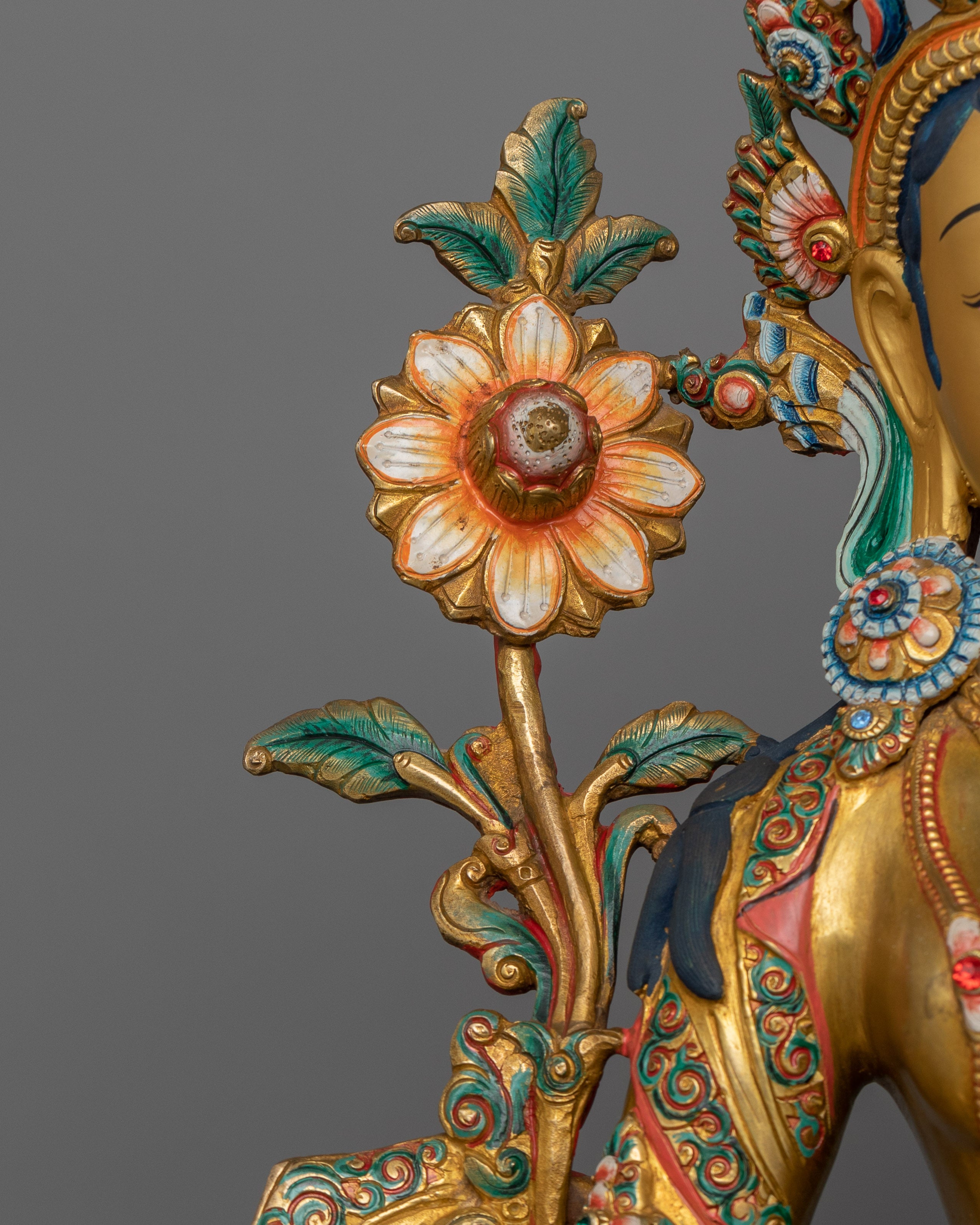 Seven Eyes Deity White Tara Statue | Mother of all Buddhas