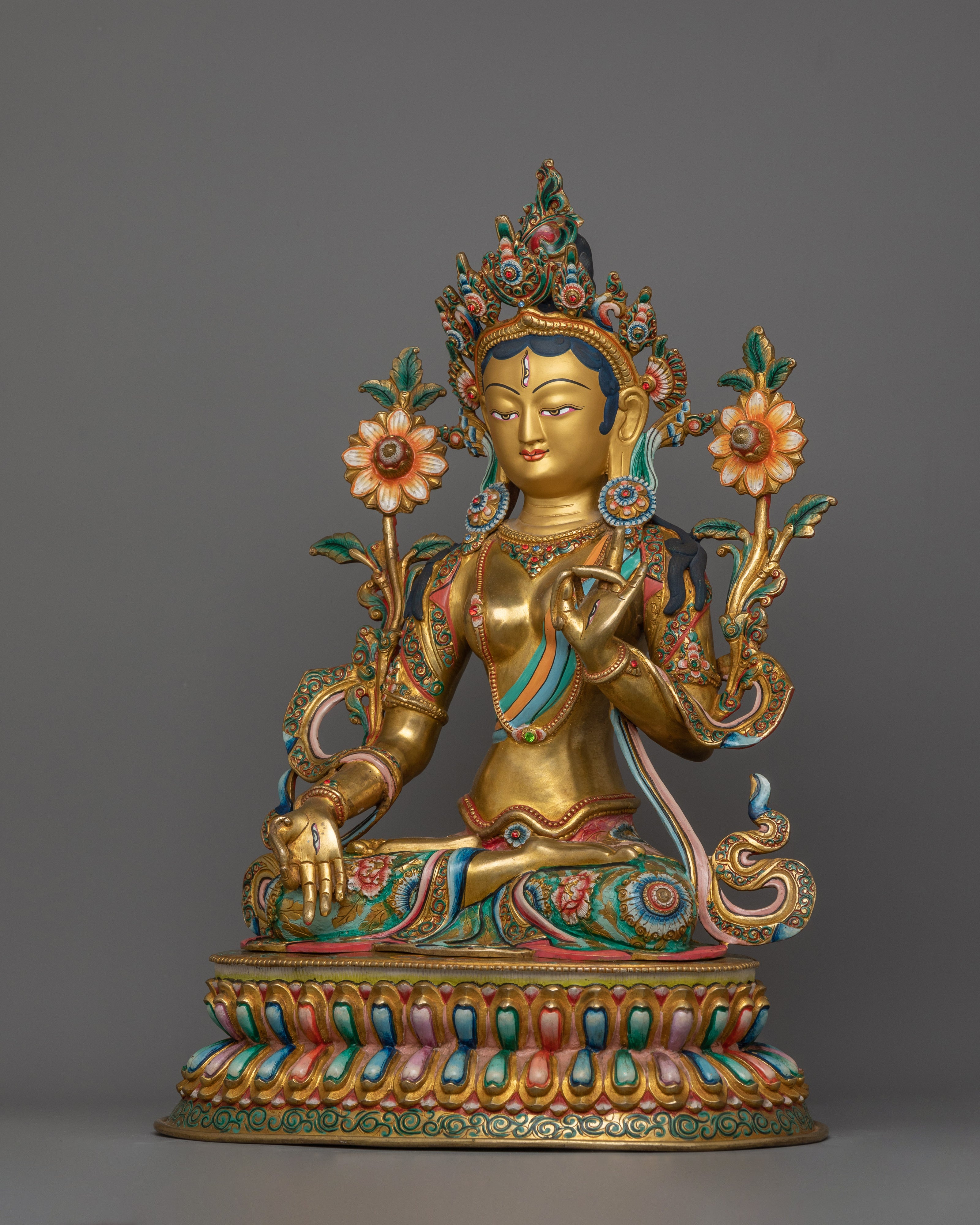 Seven Eyes Deity White Tara Statue | Mother of all Buddhas