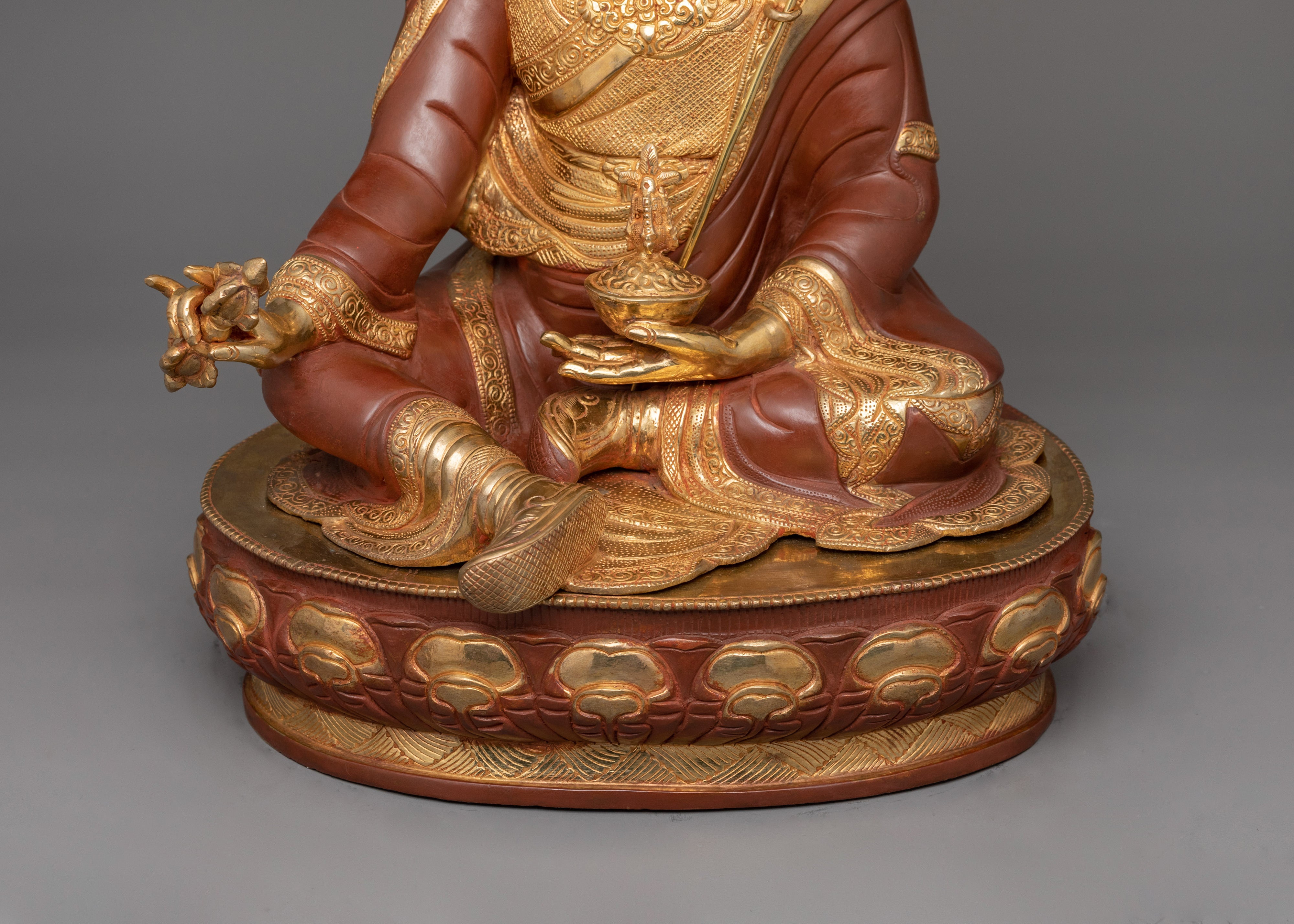 Padmasambhava Vajrayana Guru Buddhist Statue | Hand-Carved Tantric Master Figurine