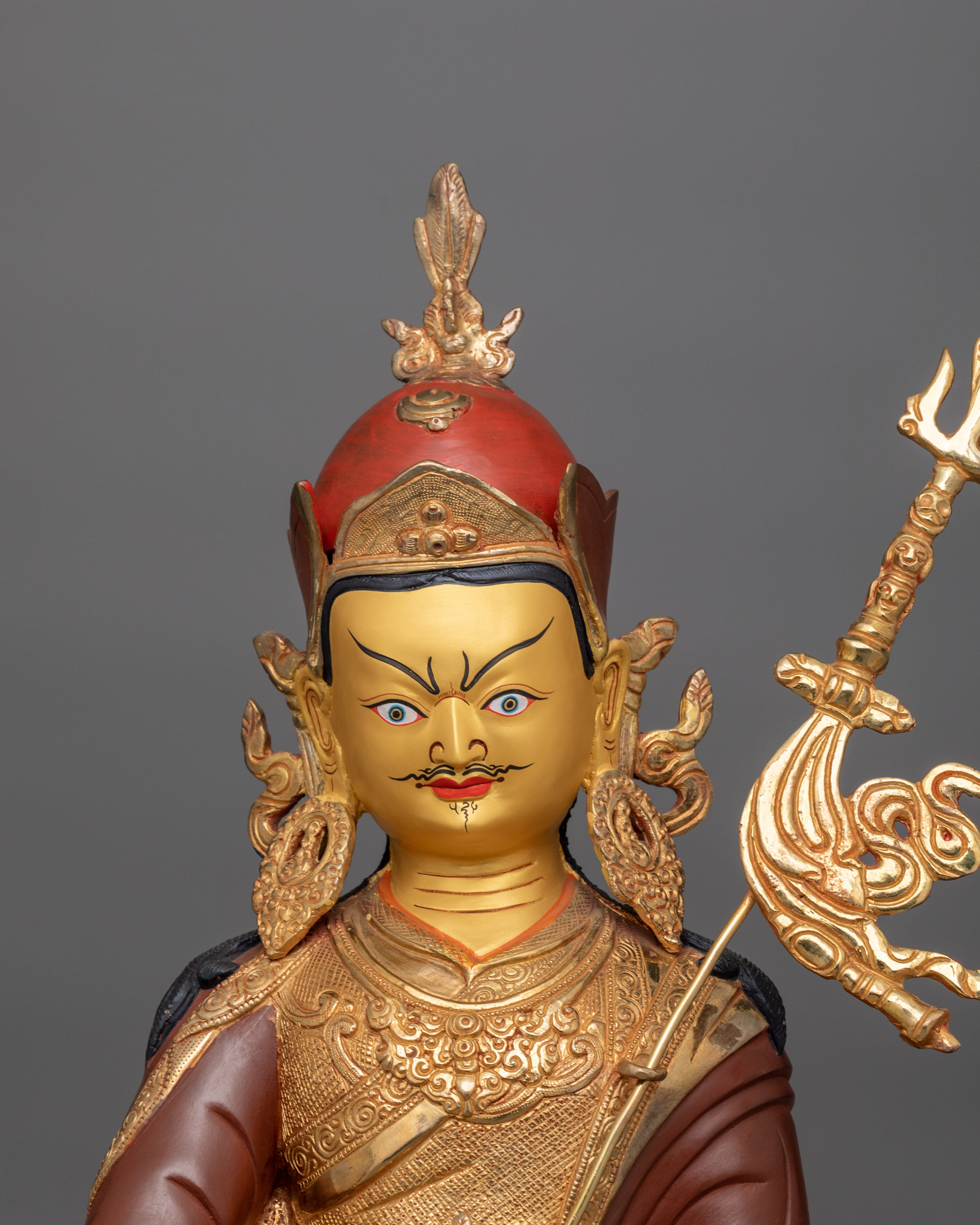 Padmasambhava Vajrayana Guru Buddhist Statue | Hand-Carved Tantric Master Figurine