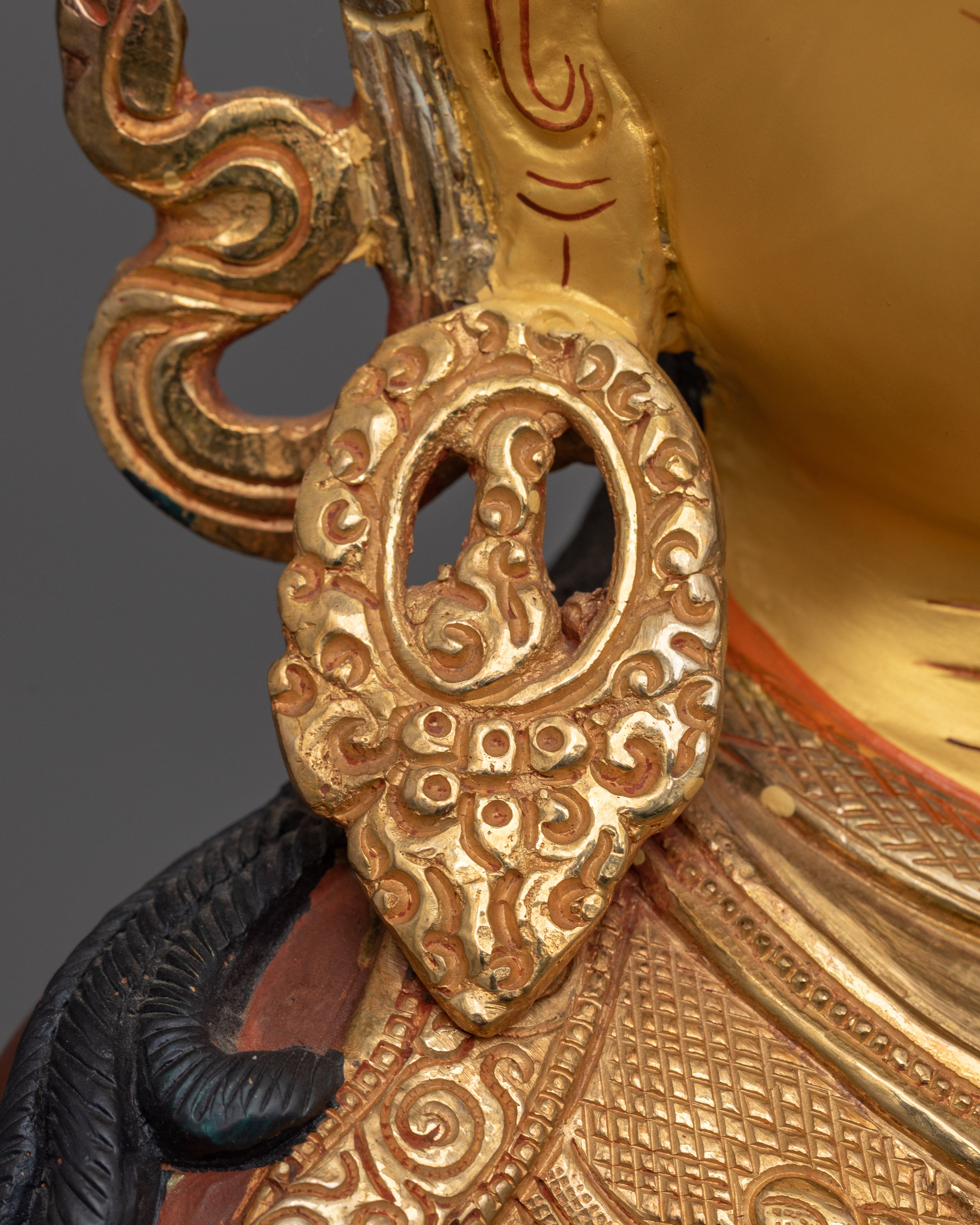 Padmasambhava Vajrayana Guru Buddhist Statue | Hand-Carved Tantric Master Figurine