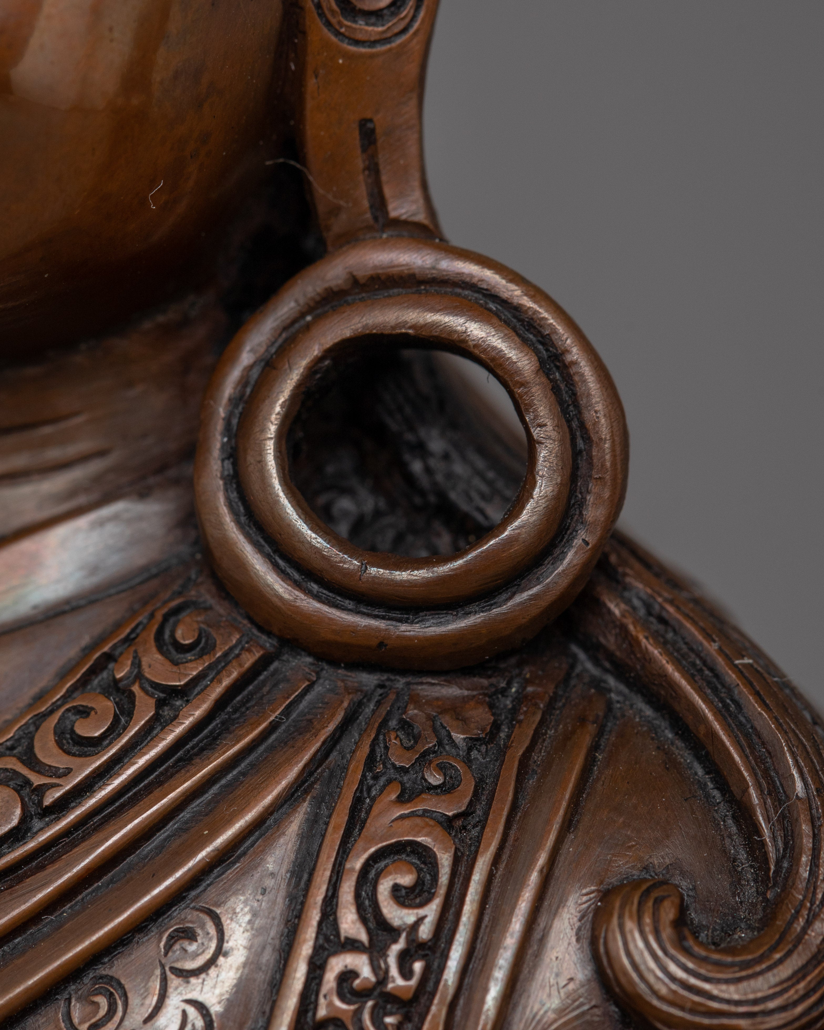 Tibetan Master Yeshe Lama Jigme Lingpa Sculpture | Oxidized Copper Buddhist Figurine