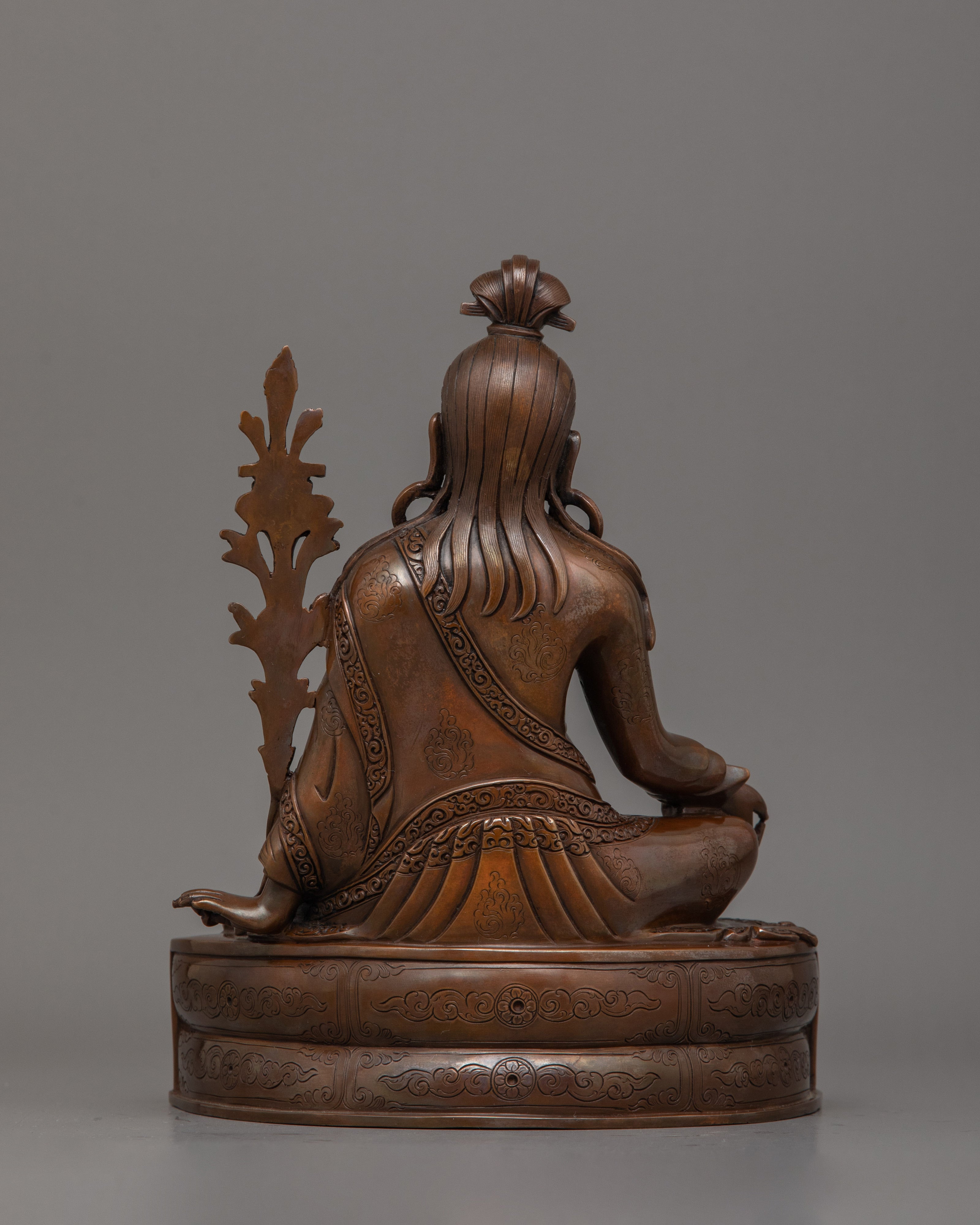 Tibetan Master Yeshe Lama Jigme Lingpa Sculpture | Oxidized Copper Buddhist Figurine