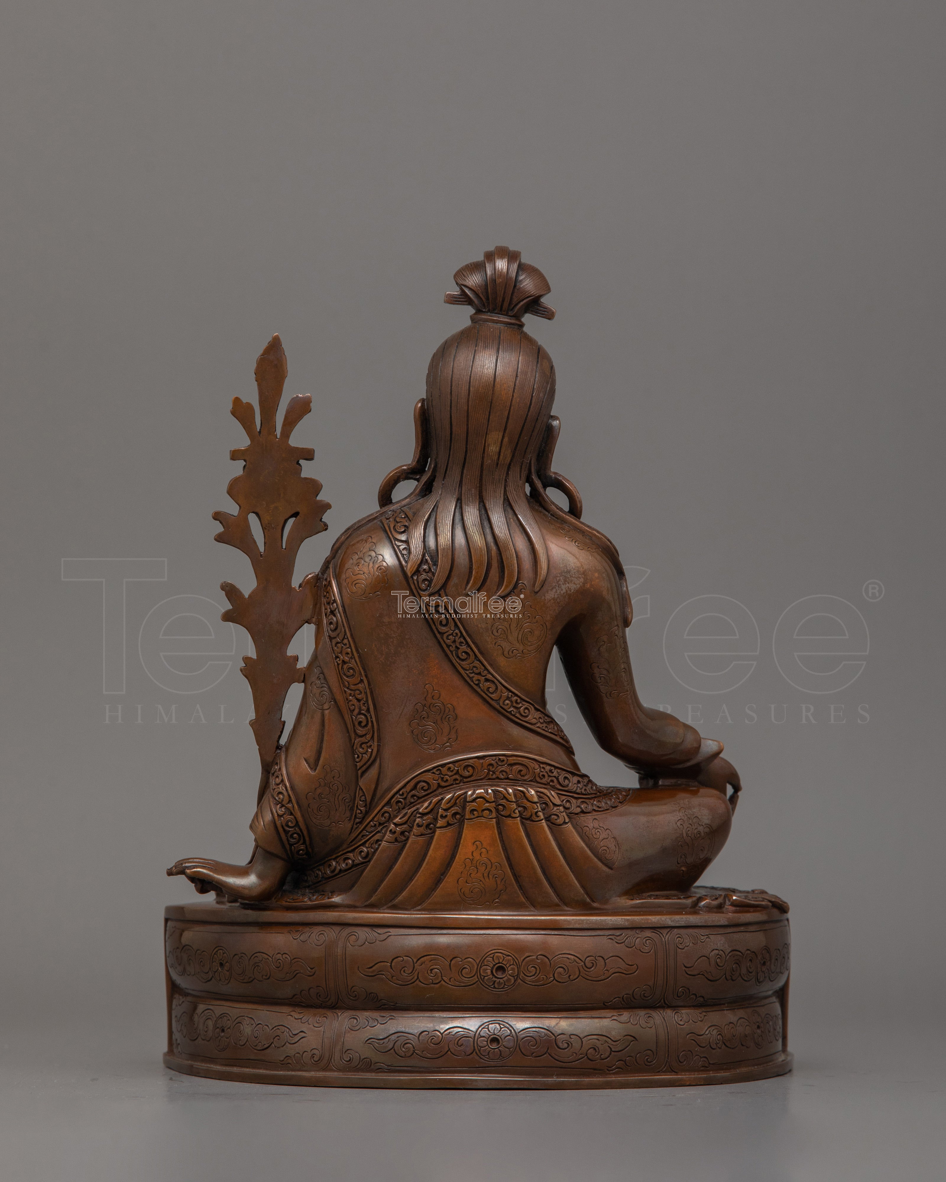 Tibetan Master Yeshe Lama Jigme Lingpa Sculpture | Oxidized Copper Buddhist Figurine