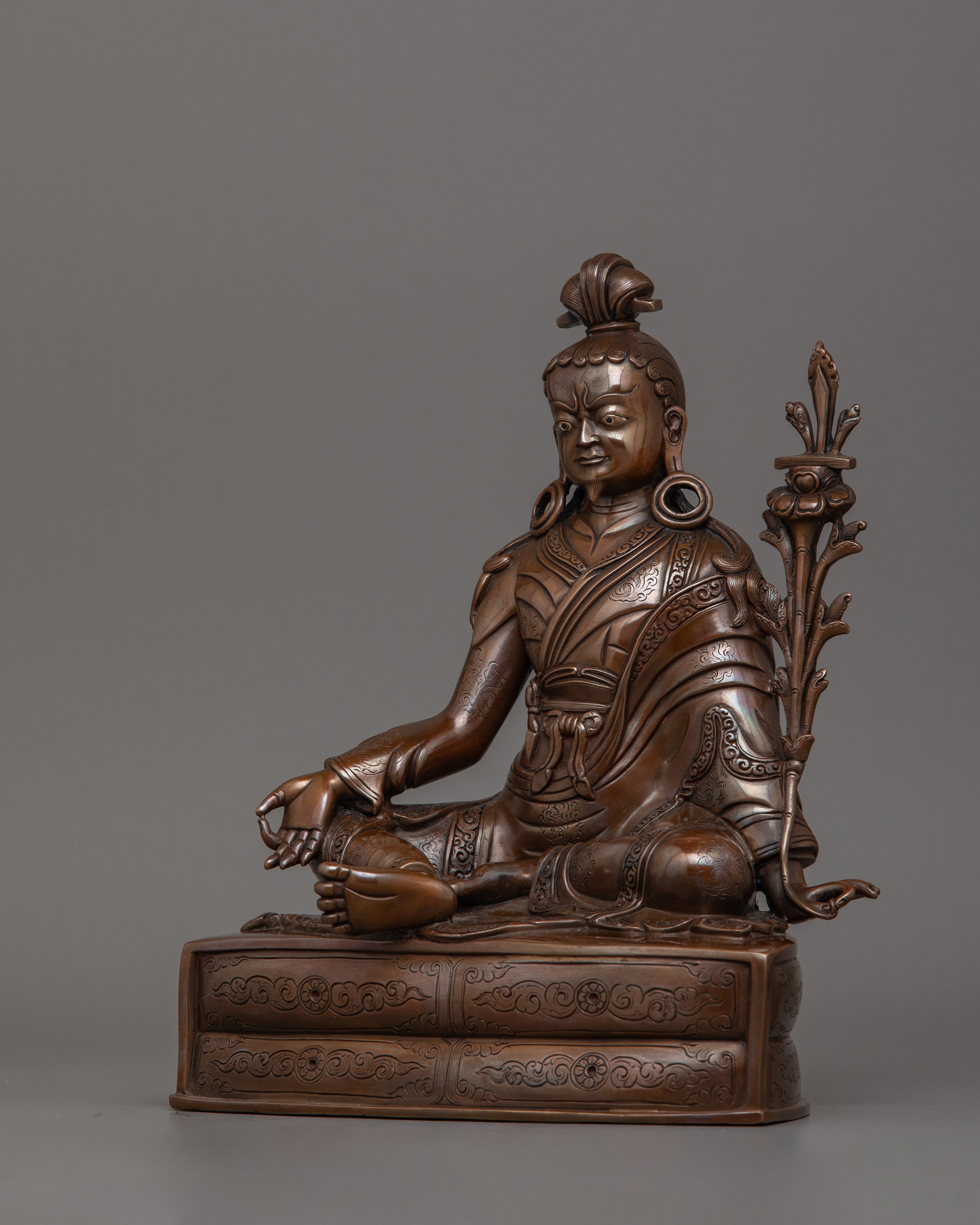 Tibetan Master Yeshe Lama Jigme Lingpa Sculpture | Oxidized Copper Buddhist Figurine