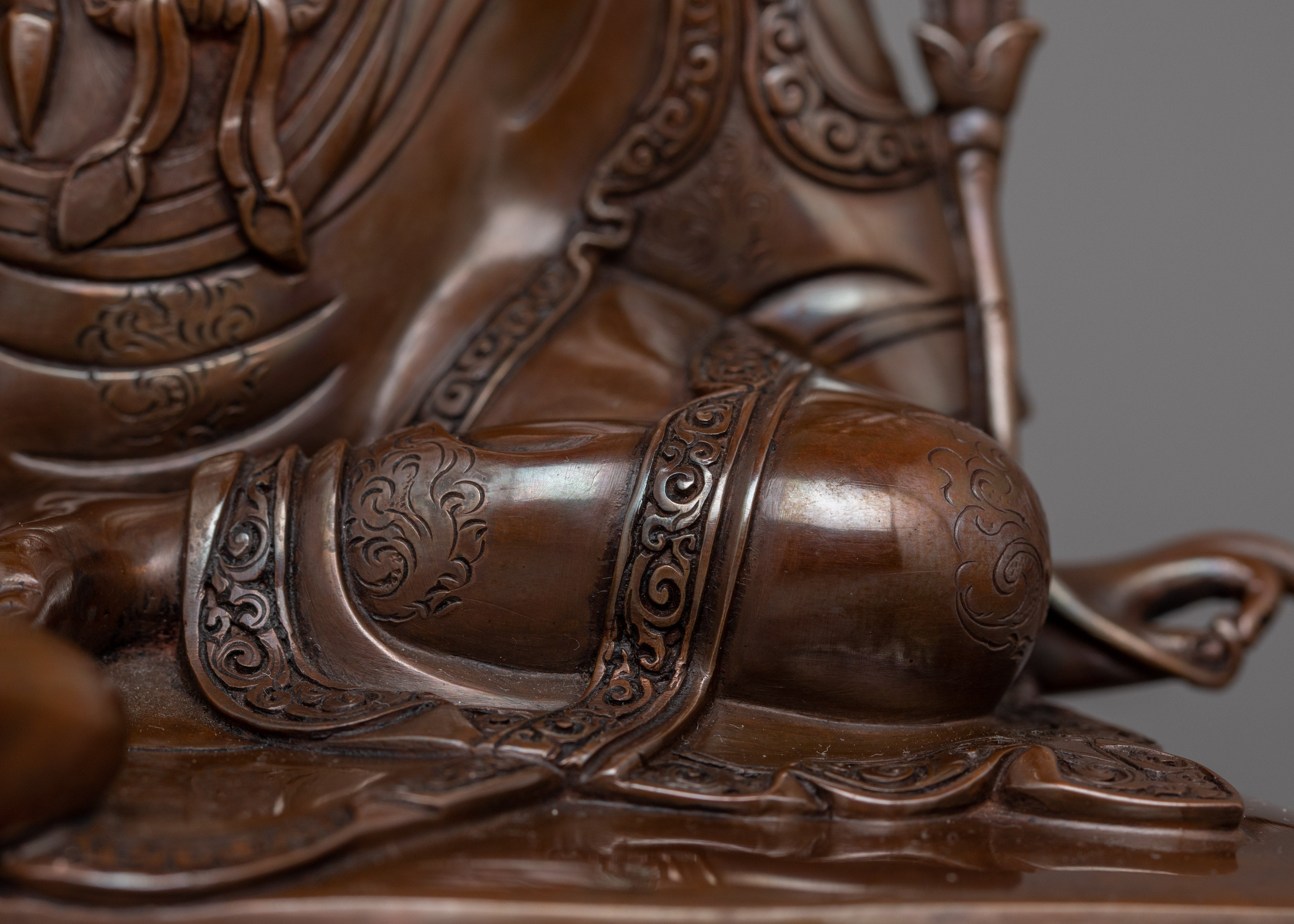 Tibetan Master Yeshe Lama Jigme Lingpa Sculpture | Oxidized Copper Buddhist Figurine