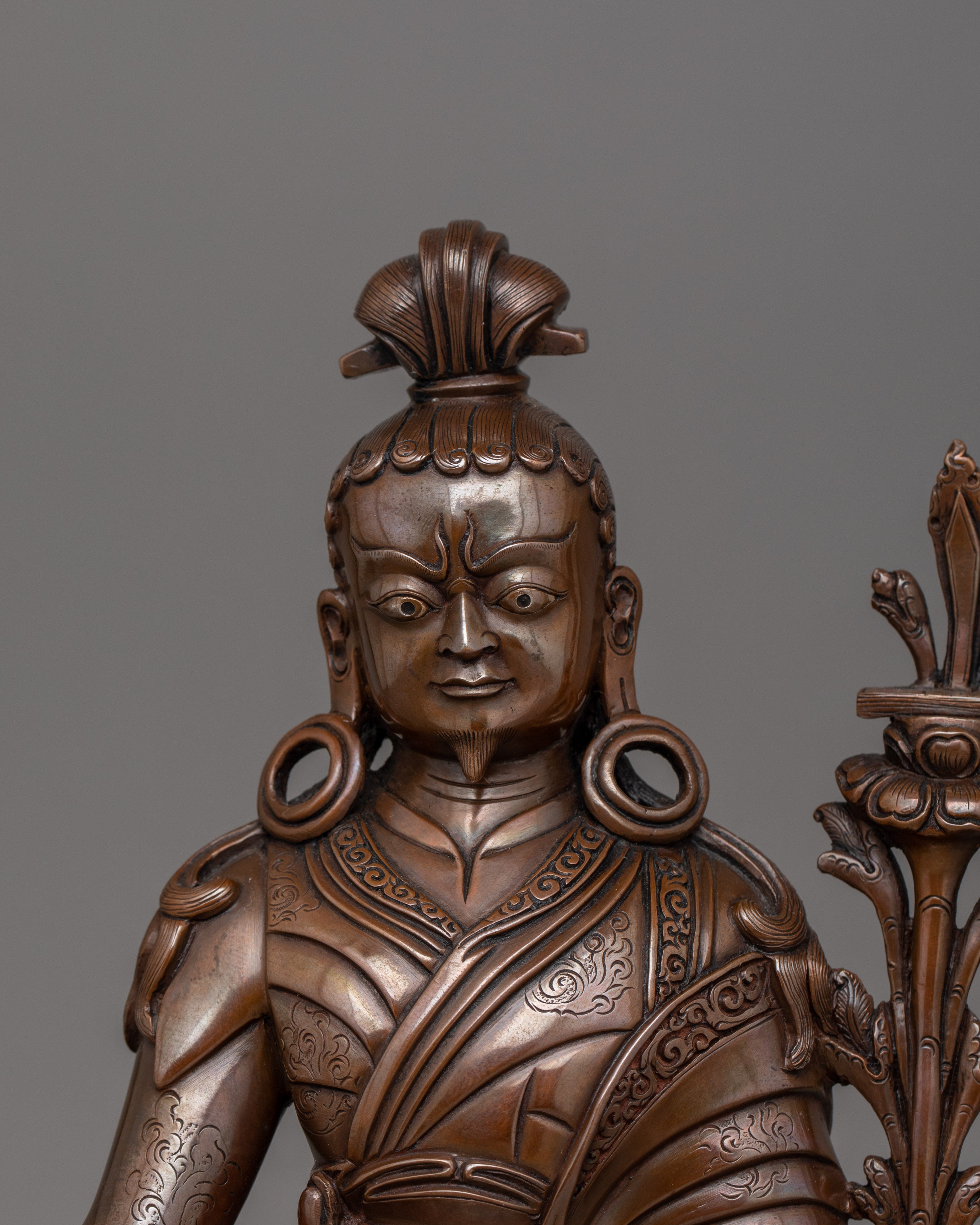 Tibetan Master Yeshe Lama Jigme Lingpa Sculpture | Oxidized Copper Buddhist Figurine