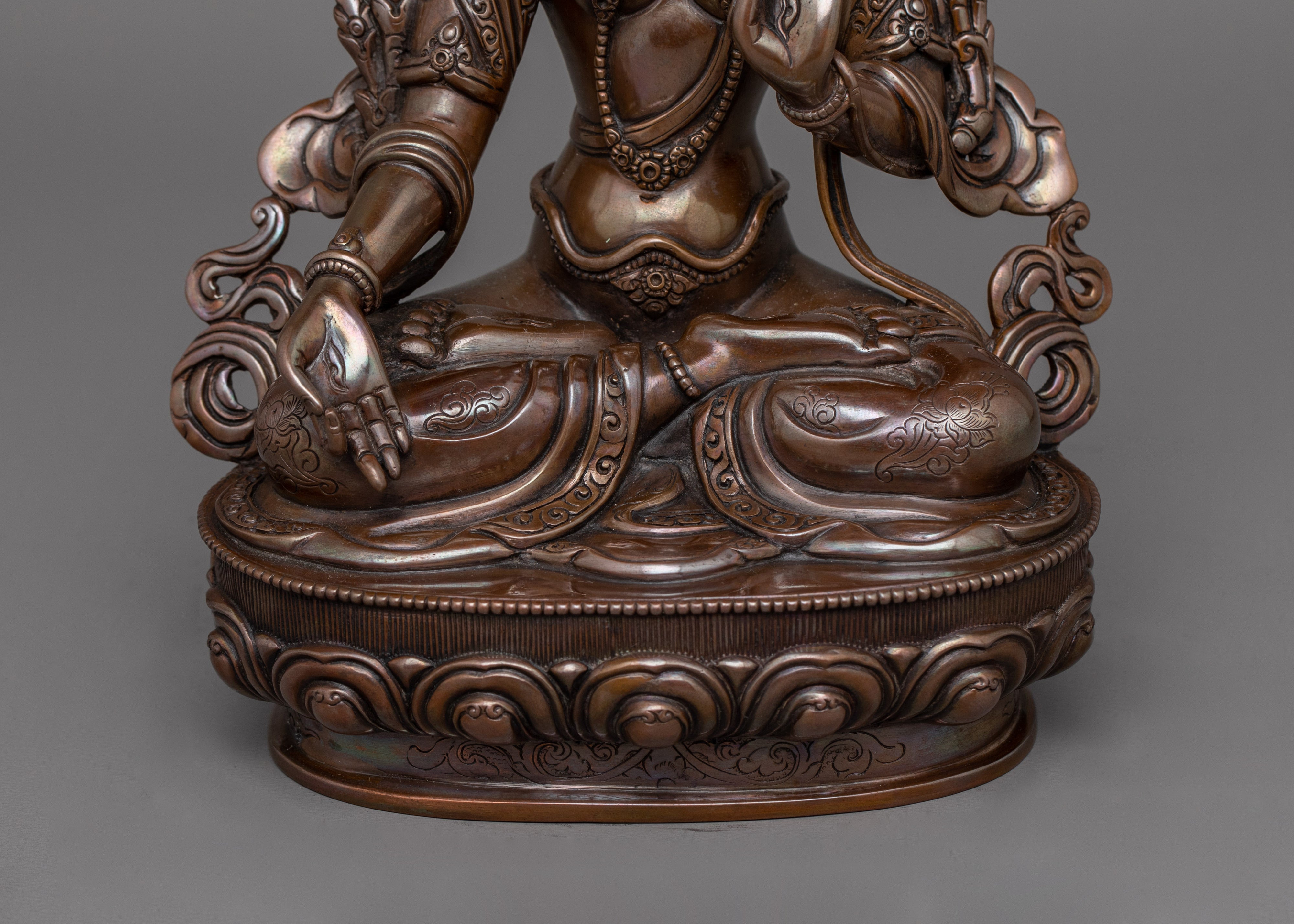 White Tara Enlightened Female Goddess Figurine | Compassionate Dolma Karpo Statue