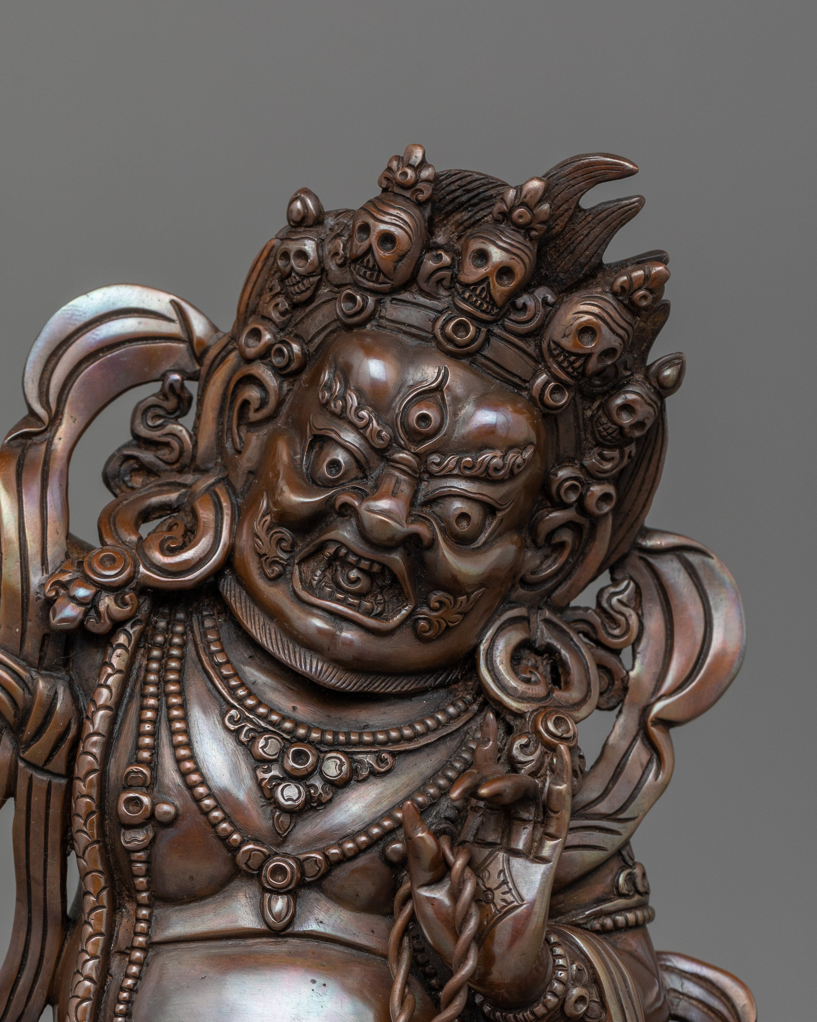 Vajrapani Handcrafted Oxidized Copper Sculpture | Symbol of Protection and Strength