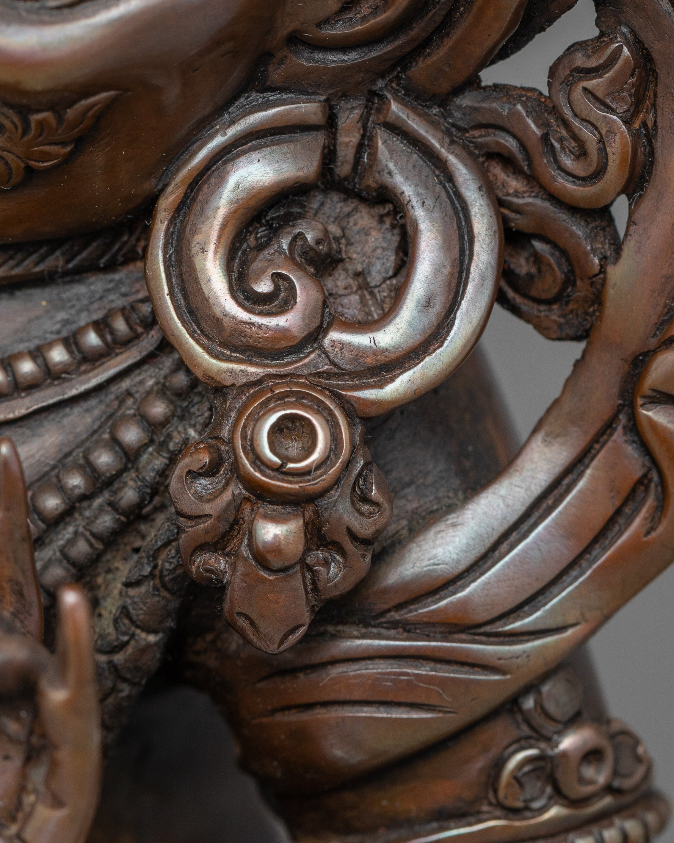 Vajrapani Handcrafted Oxidized Copper Sculpture | Symbol of Protection and Strength