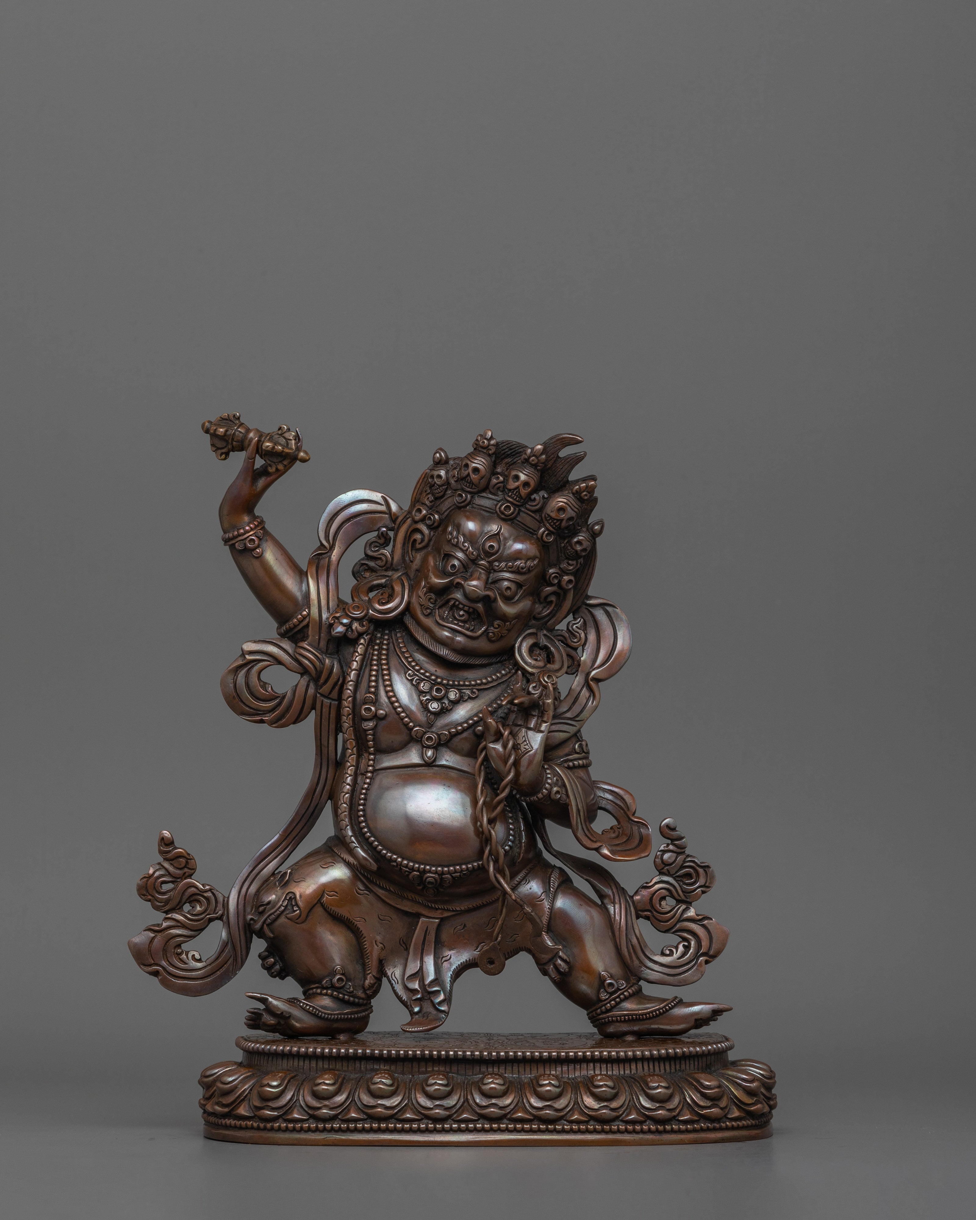Vajrapani Handcrafted Oxidized Copper Sculpture | Symbol of Protection and Strength