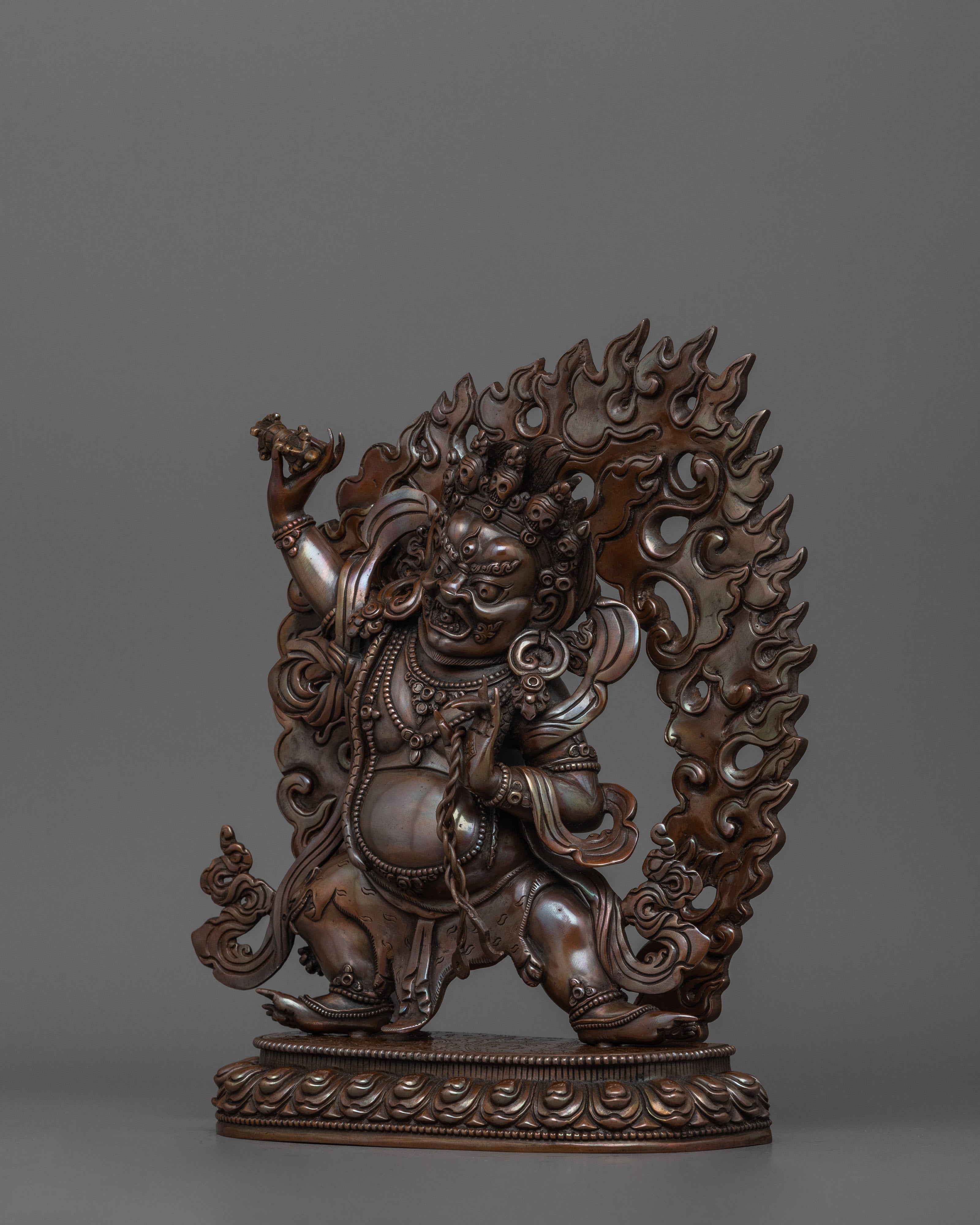 Vajrapani Handcrafted Oxidized Copper Sculpture | Symbol of Protection and Strength